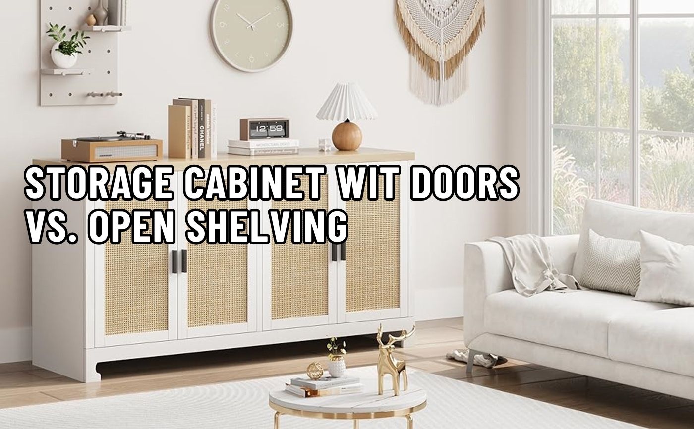 Storage Cabinet With Doors Vs. Open Shelving: