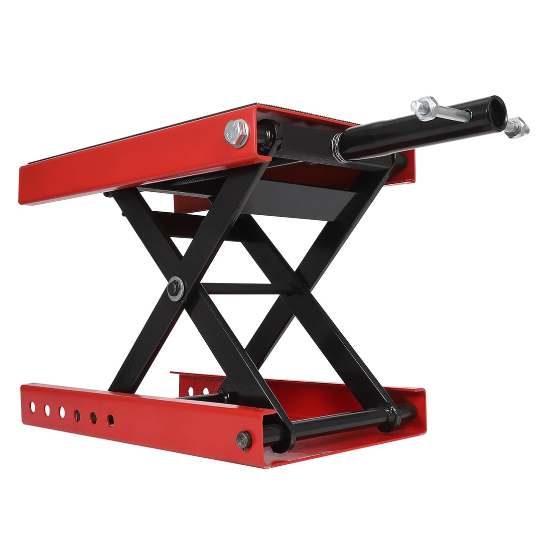 1100 LBS Motorcycle Lift Jack, Wide Deck, Dolly & Tool Tray