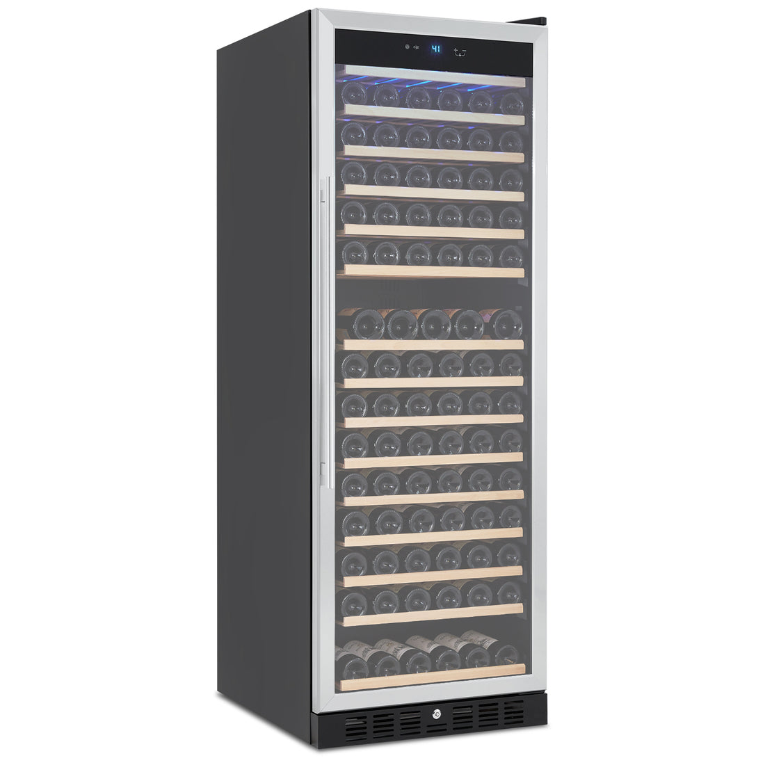 Wine Fridge 177 Bottle, Wine Cooler Refrigerator with 41~64°F Digital Temperature Control, Wine Refrigerator Freestanding for Red White Wine, Champagne, Beer with Blue Interior Light
