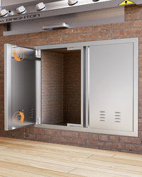 24x26" 304 Stainless Steel Outdoor Kitchen Door, Recessed Handle