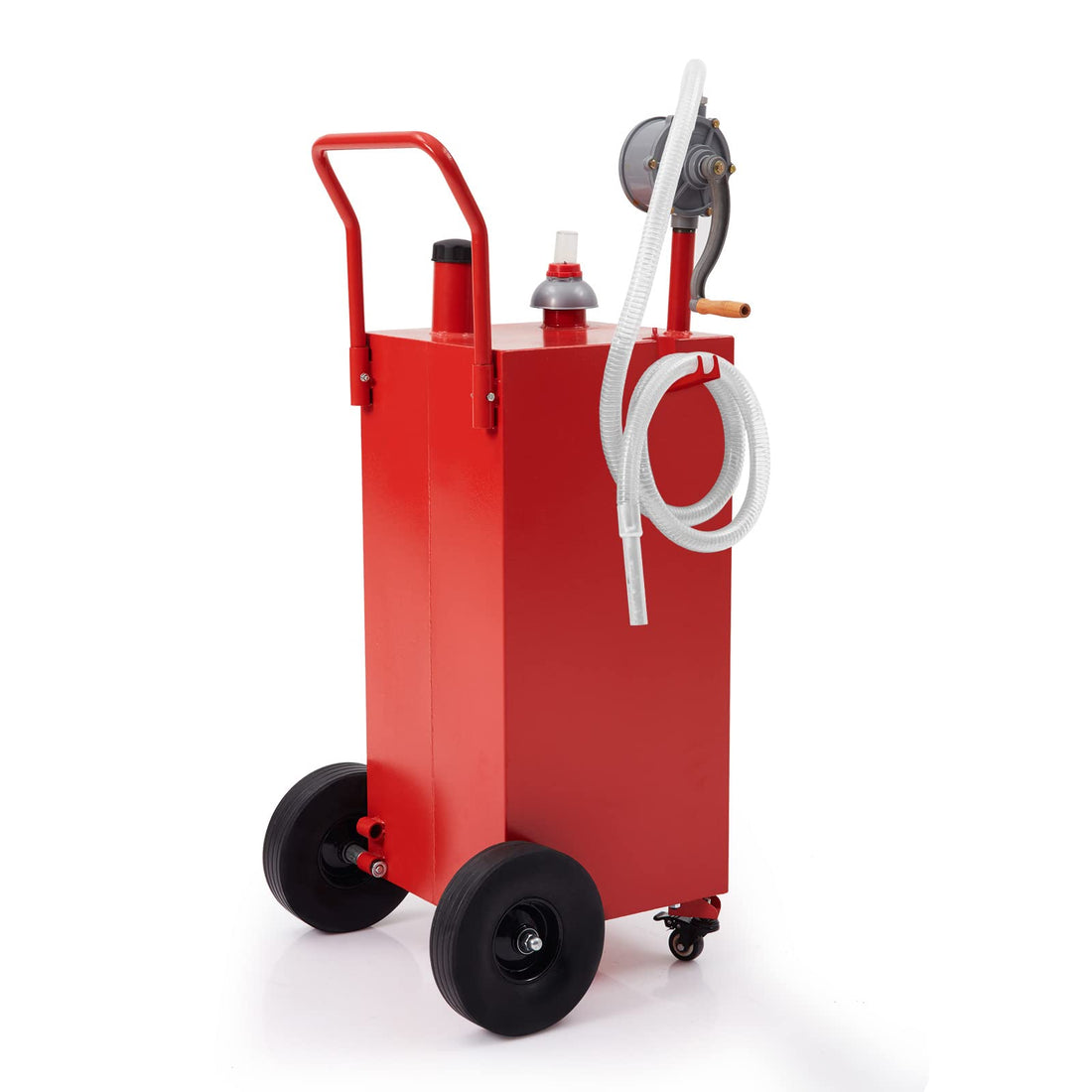 40 Gal Red Portable Gas Caddy with Pump for Fuel Storage