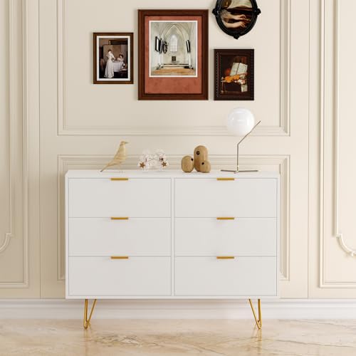 GARVEE Modern Wooden Dresser with 6 Drawers - Versatile Storage Solution GARVEE Modern Wooden Dresser with 6 Drawers - Versatile Storage Solution