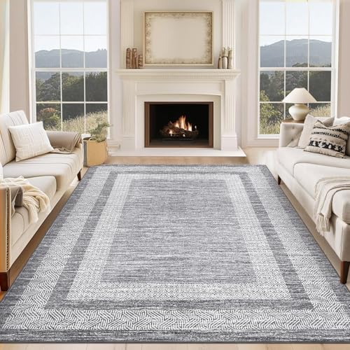 GARVEE 8x10 Large Washable Area Rug - Soft, Non-Slip, Modern Design