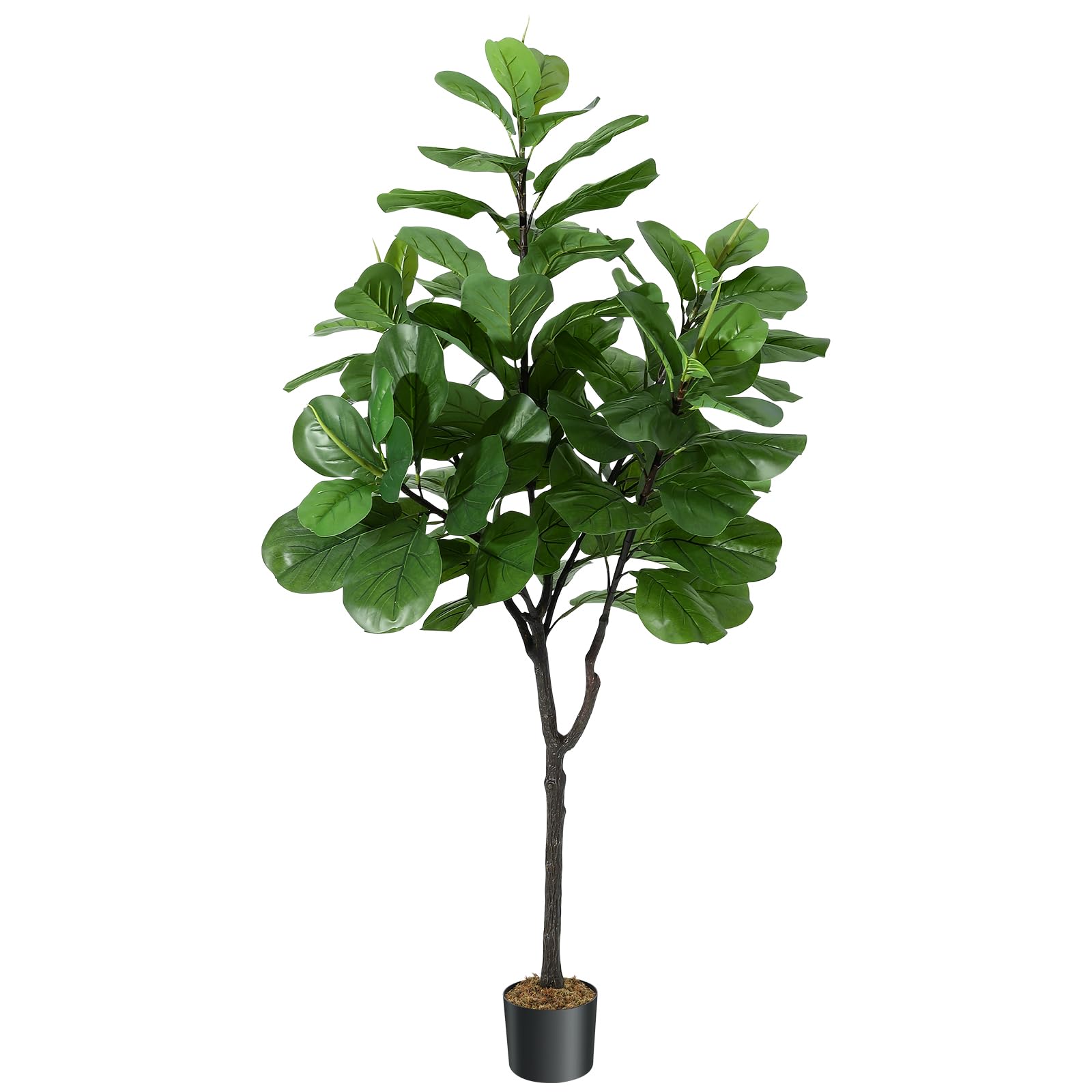 home goods fiddle leaf fig Garvee Artificial Fiddle Leaf Fig Tree 6FT(72in) Tall Faux Silk Ficus Trees for Home Office Living Room Decor Indoor Fake Potted Tree with Natural Dry