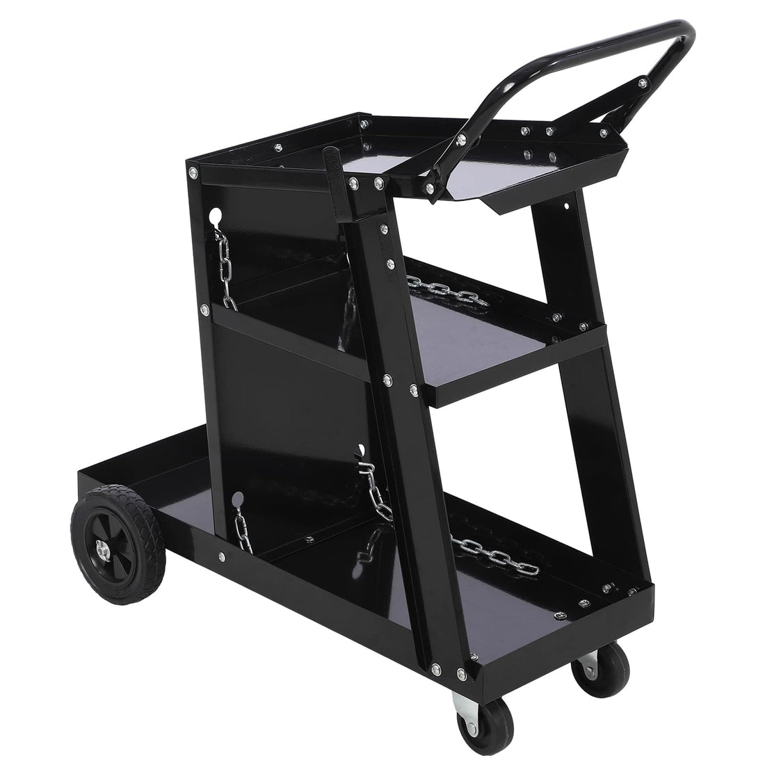Welding Cart, 220 lbs Welder Cart with Wheels, 3-Tier Welding Carts for TIG MIG Welder and Plasma Cutter