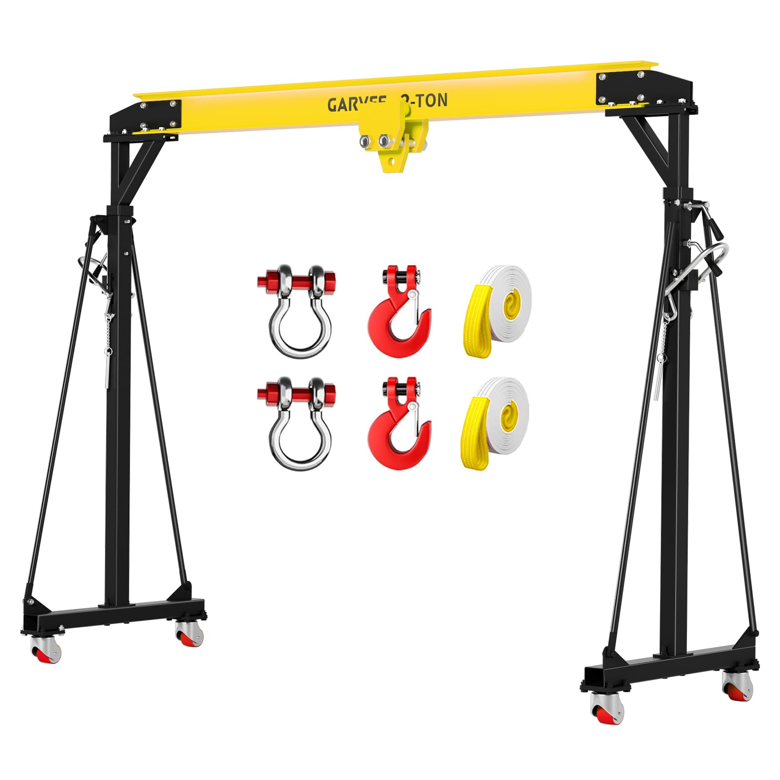 パーツ GARAGE Crane Garvee Adjustable Gantry Crane 2 Ton Capacity Portable Shop Lift Hoist