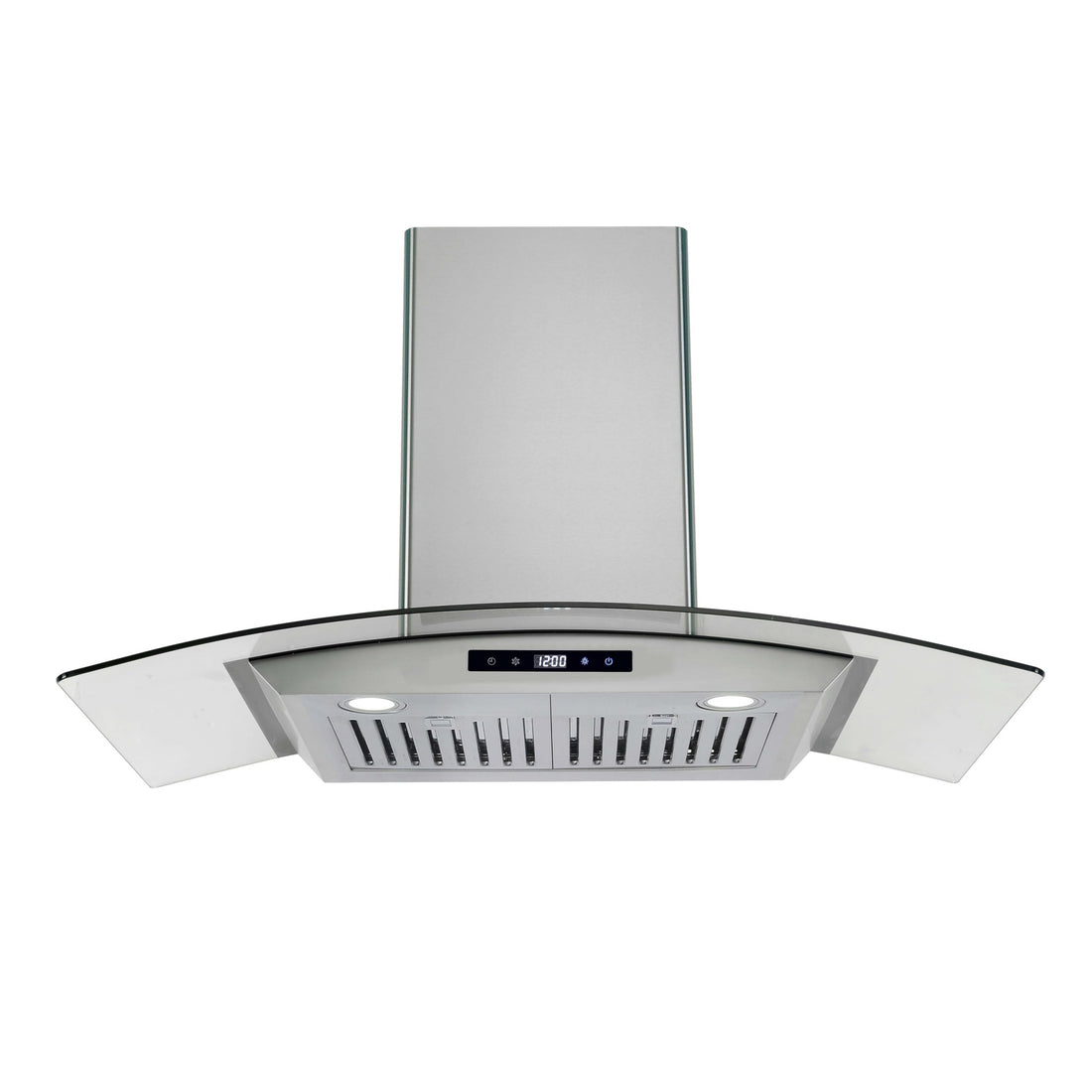 Range Hood 30 Inch, Ducted/Ductless Range Hood Stainless Steel Wall Mount Kitchen Vent Hood, 400CFM, Tempered Glass, 3-Speed Touch Control LED Light
