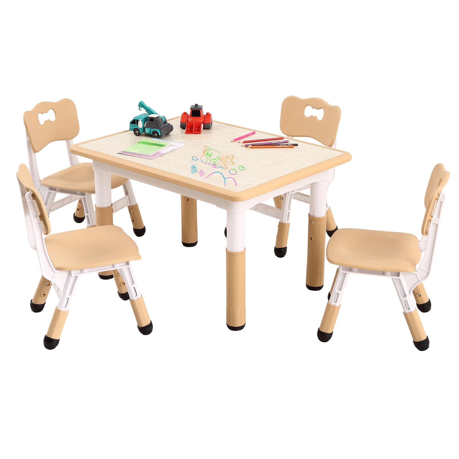 GARVEE Adjustable Kids Table and Chairs Set - Perfect for Learning and Play