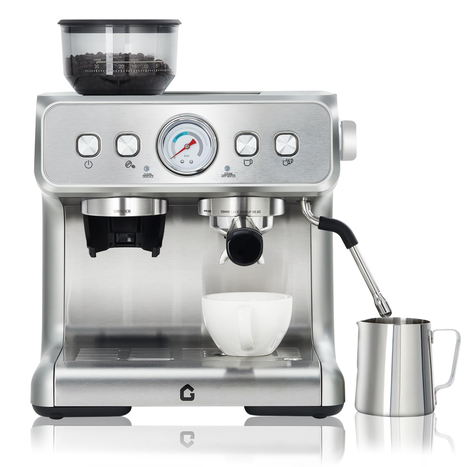 Garvee 20-Bar Stainless Steel Espresso Machine with Grinder