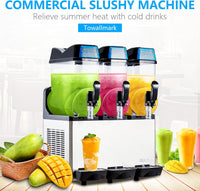 12Lx3 Commercial Slushy Machine, 9.6 Gal for Bars & Parties