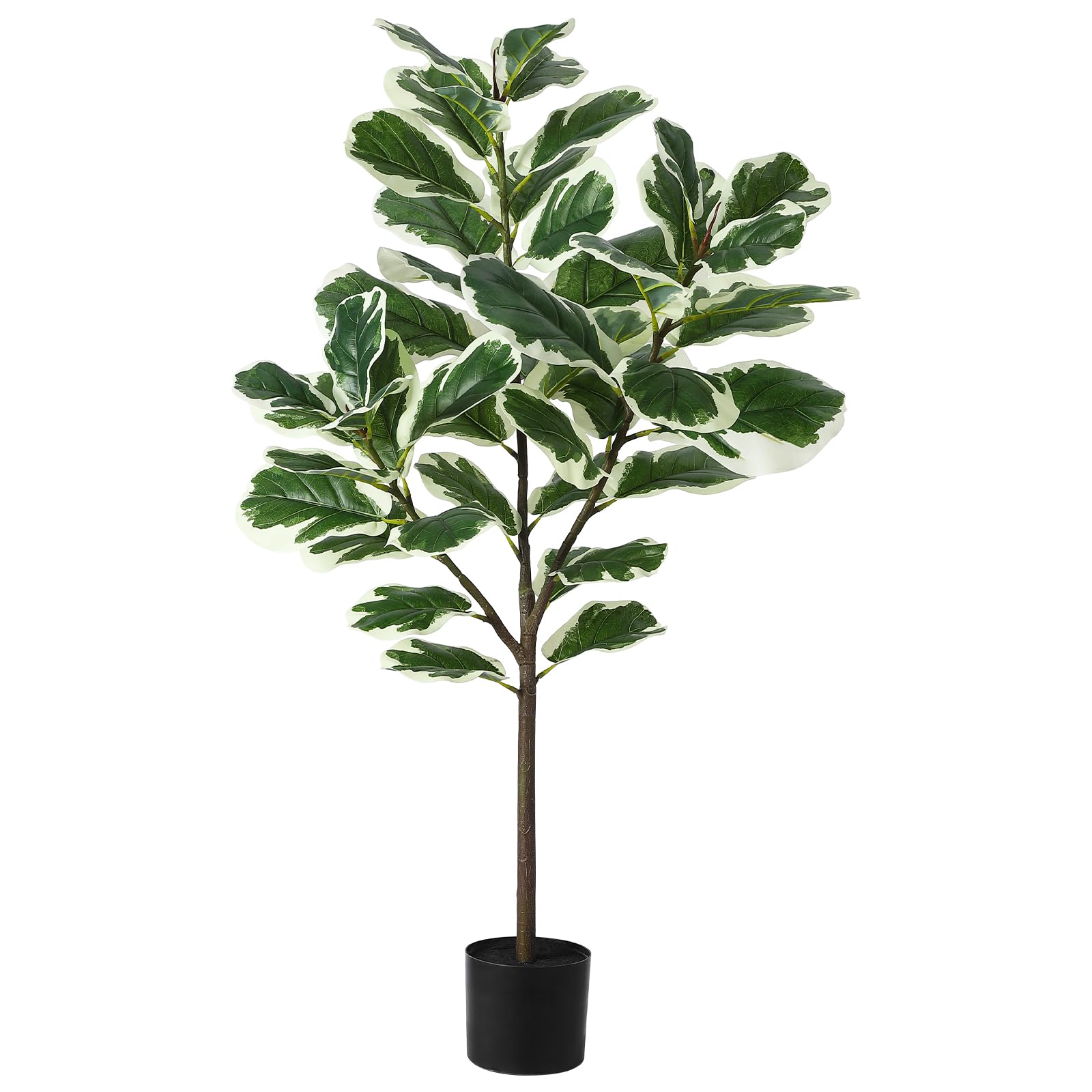 artificial fiddle leaf fig tree in pot Garvee Faux Fiddle Leaf Fig Tree, 4.3 ft Artificial Ficus Lyrata Plant with 46 Fiddle Leaves, Potted Tall Fake Plants for Indoor Outdoor Home Office