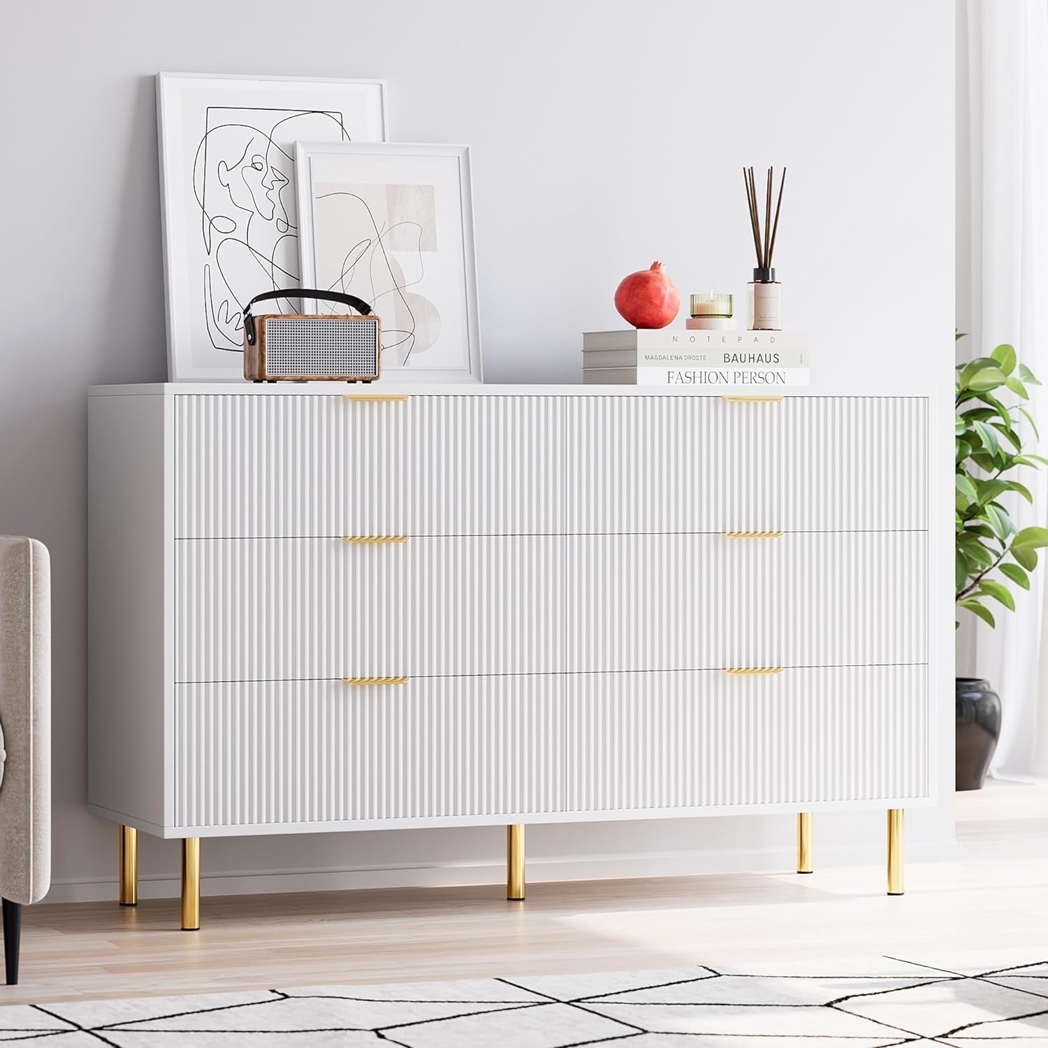 GARVEE Black Dresser - Modern 6 Drawer Storage Solution GARVEE Black Dresser - Modern 6 Drawer Storage Solution