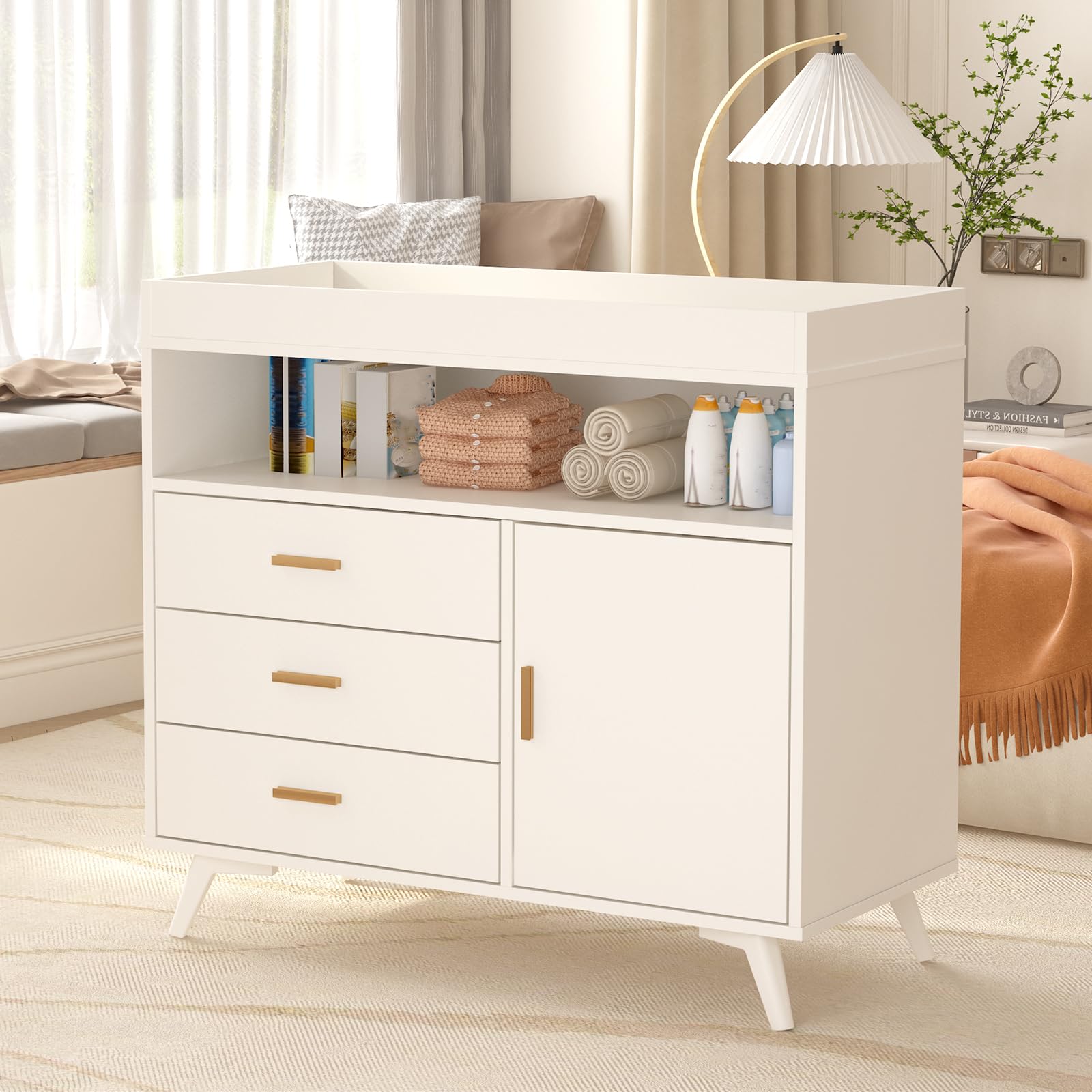 GARVEE Nursery Dresser with Baby Changing Table GARVEE Nursery Dresser with Baby Changing Table