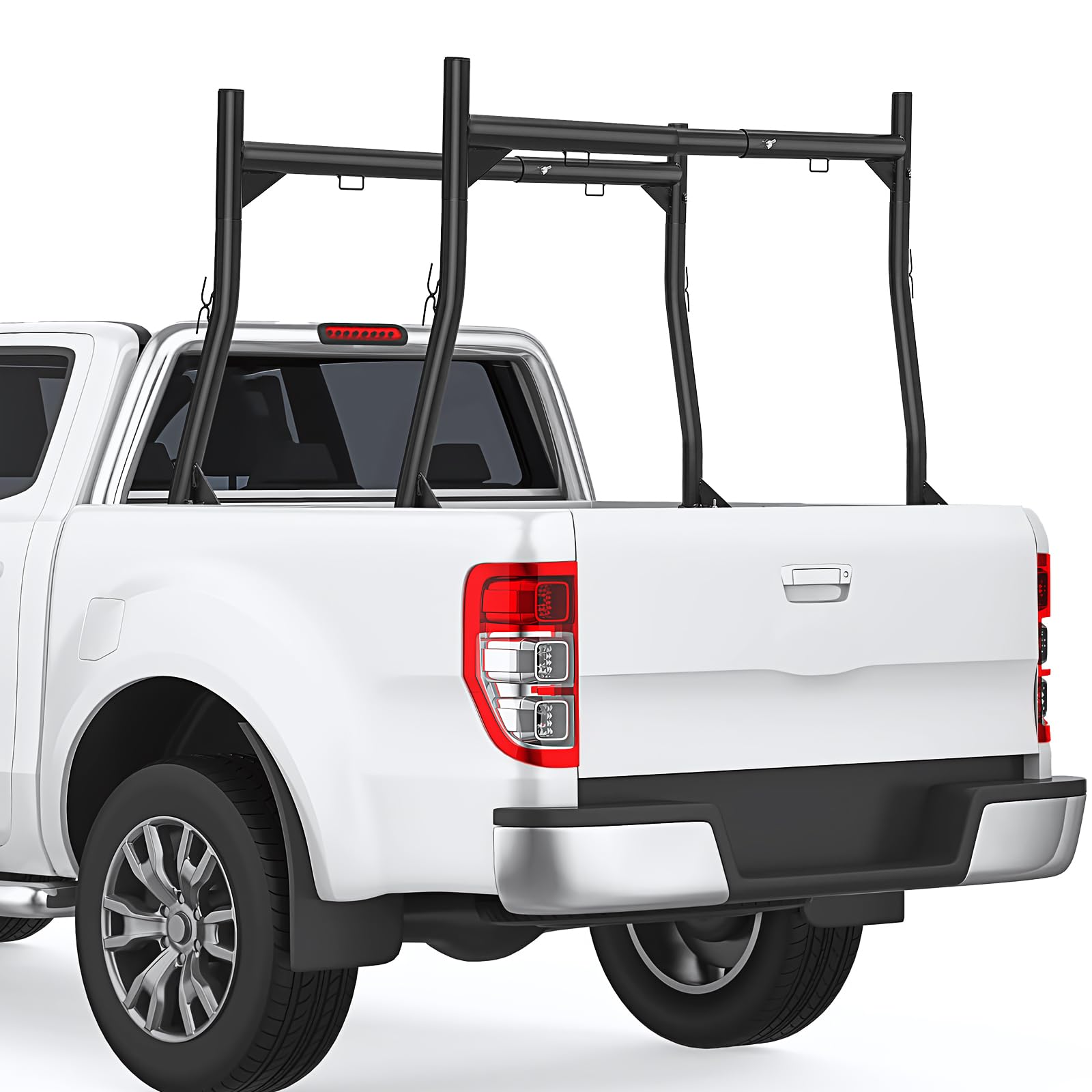 Truck Kayak Rack Auto Dynasty 1000LB Truck Ladder Rack - 132" Adjustable Steel Utility Rack (No Drilling Required) Truck Ladder Racks Home Depot - Foto 6