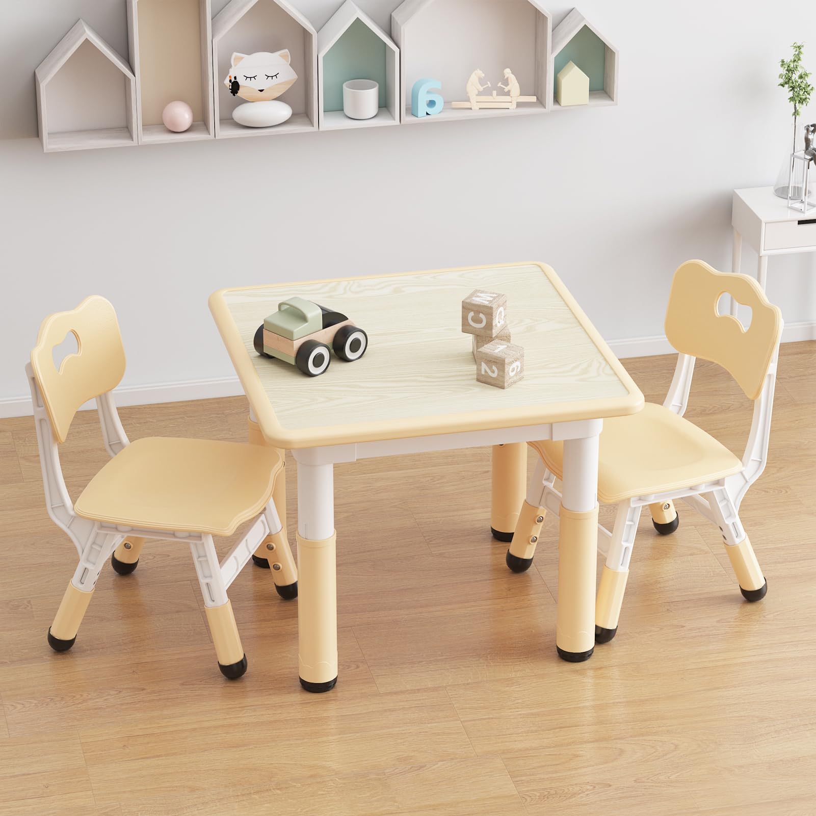 GARVEE Kids Table and Chairs Set - 4-in-1 Activity Center for Kids