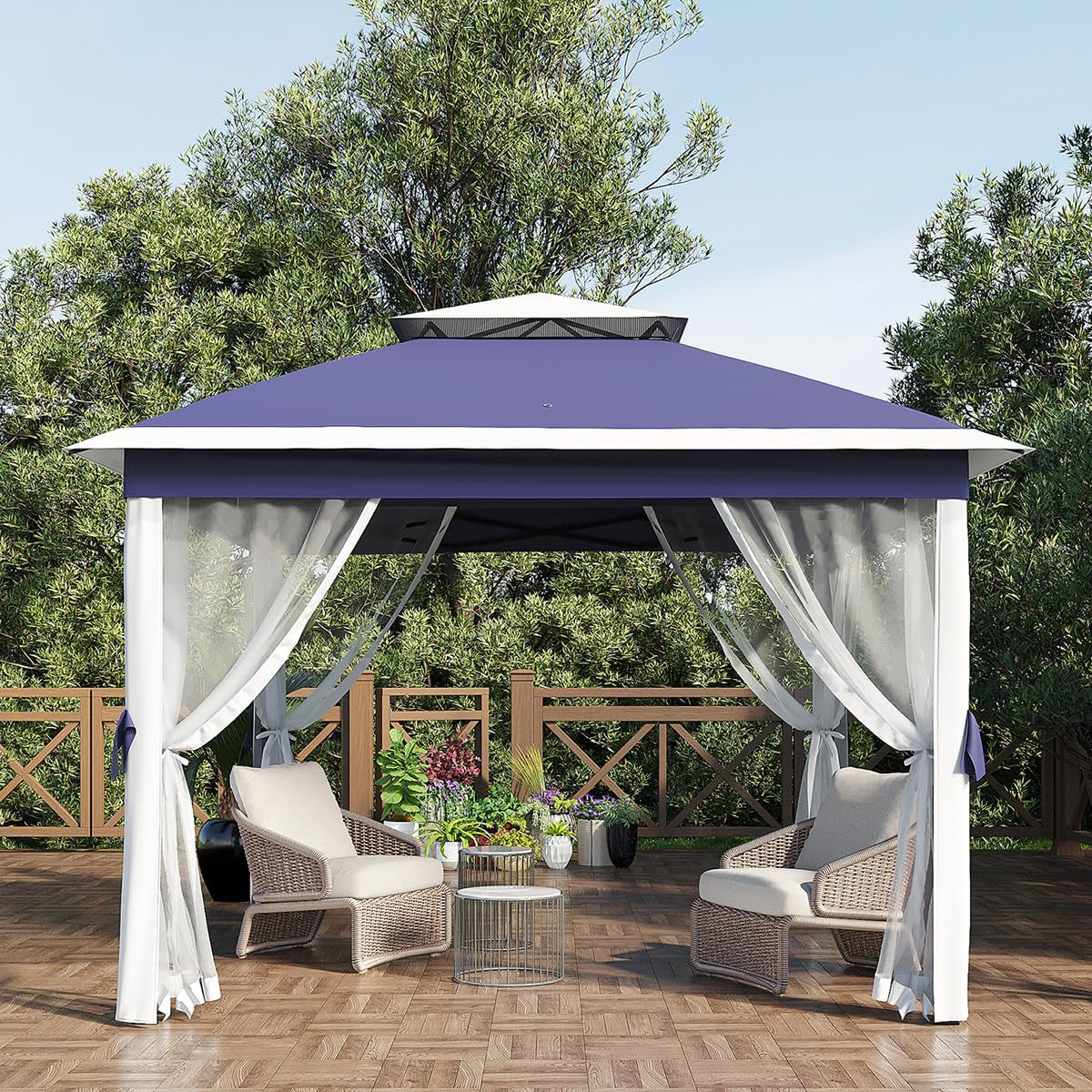 Garvee 11x11ft Pop-Up Gazebo Tent with Mosquito Netting Outdoor Canopy