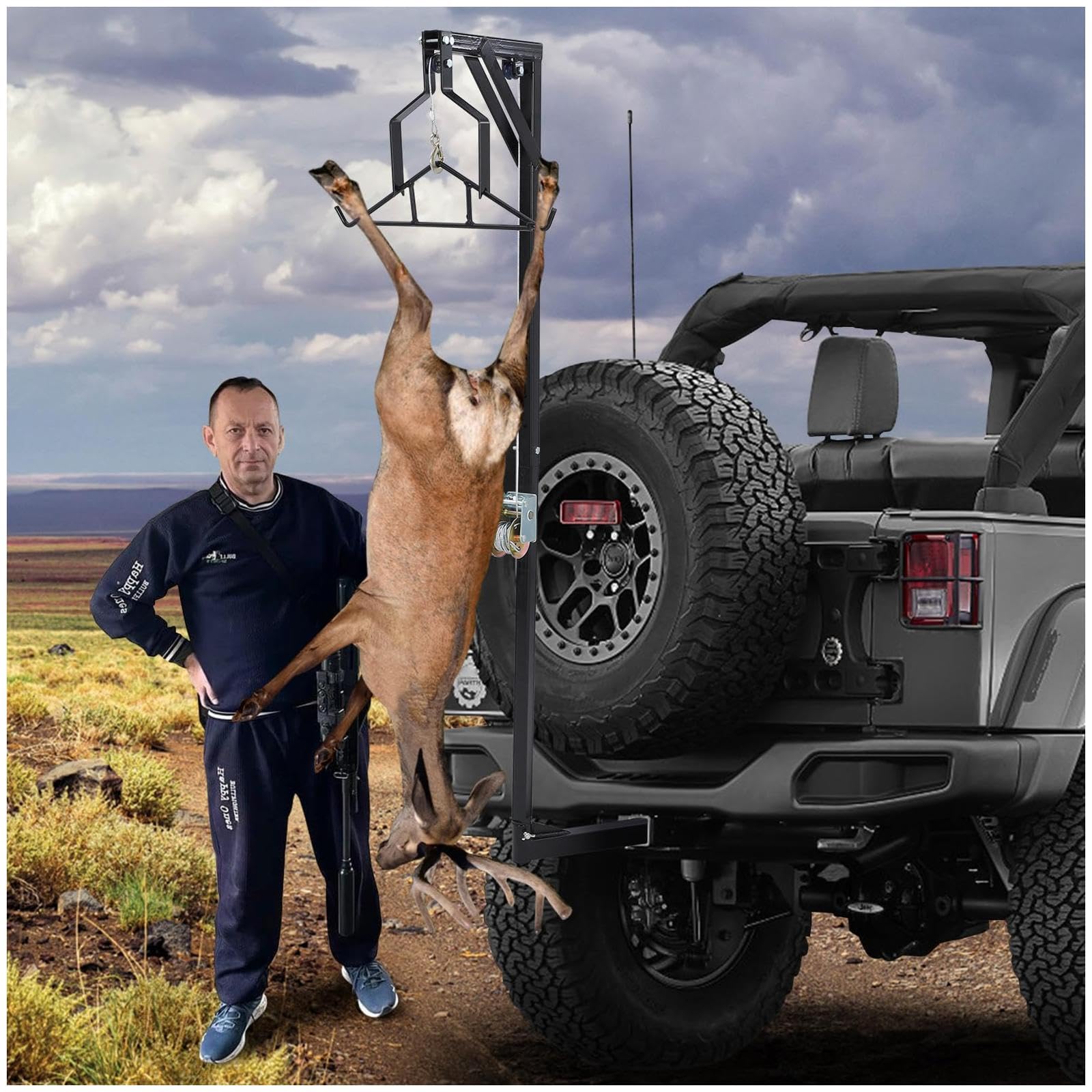 Truck Hitch Mounted Hitch Fit Squat Rack GARVEE Truck Hitch Deer