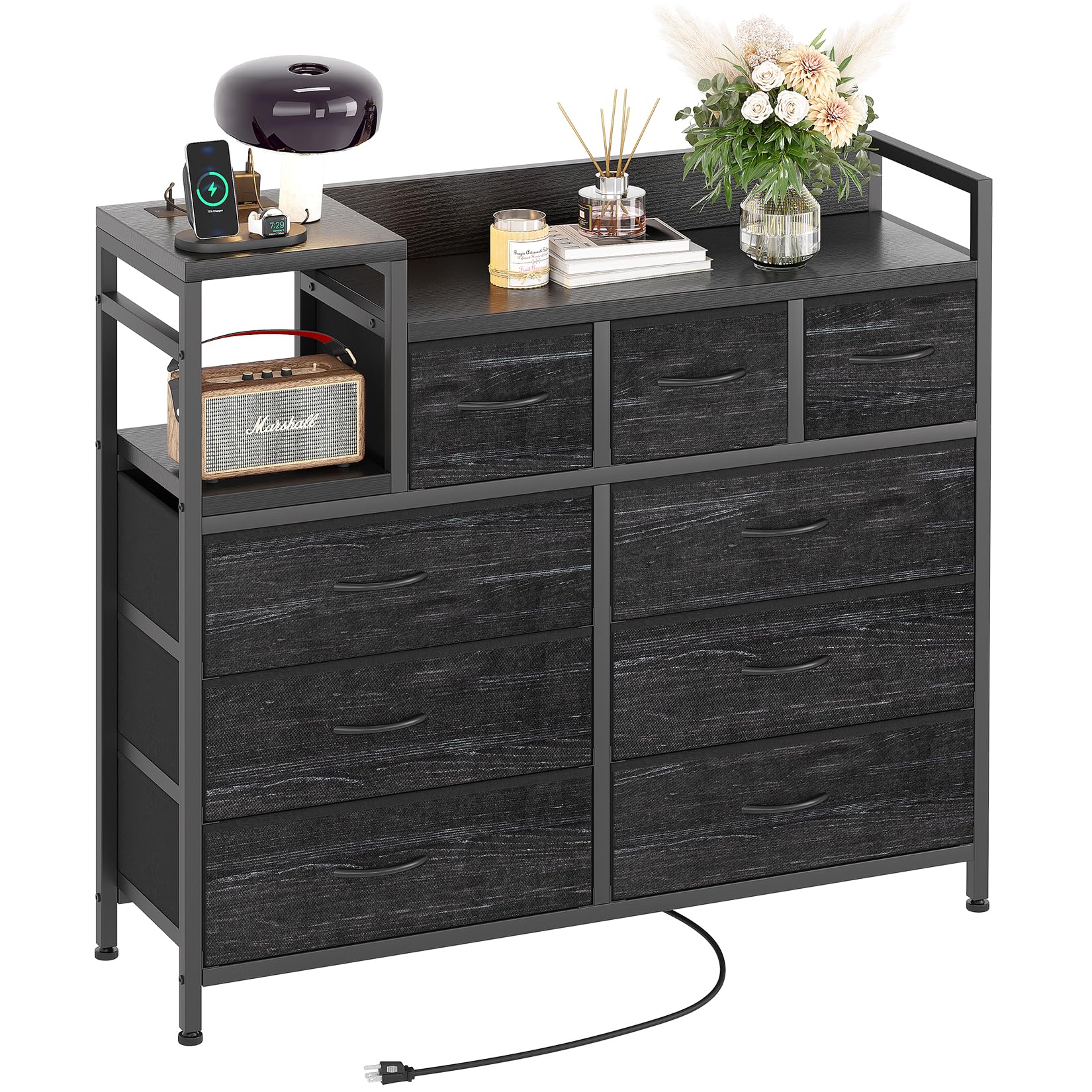 Garvee 9-Drawer Storage Bedroom Dresser TV Stand