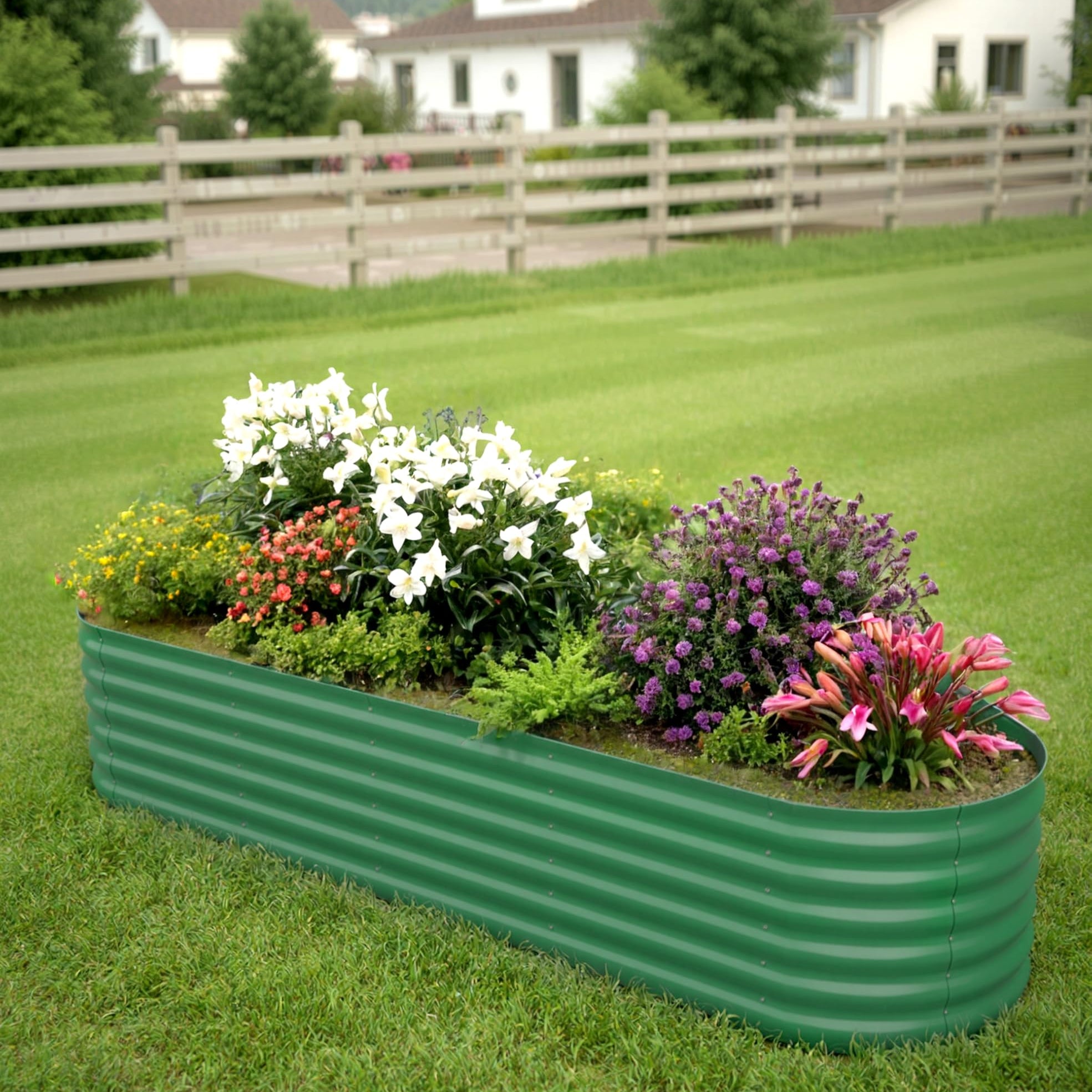 Garvee 8' X 2' X 1.5' Raised Garden Bed,Galvanized Raised Planter Boxe, image size:1969x1969