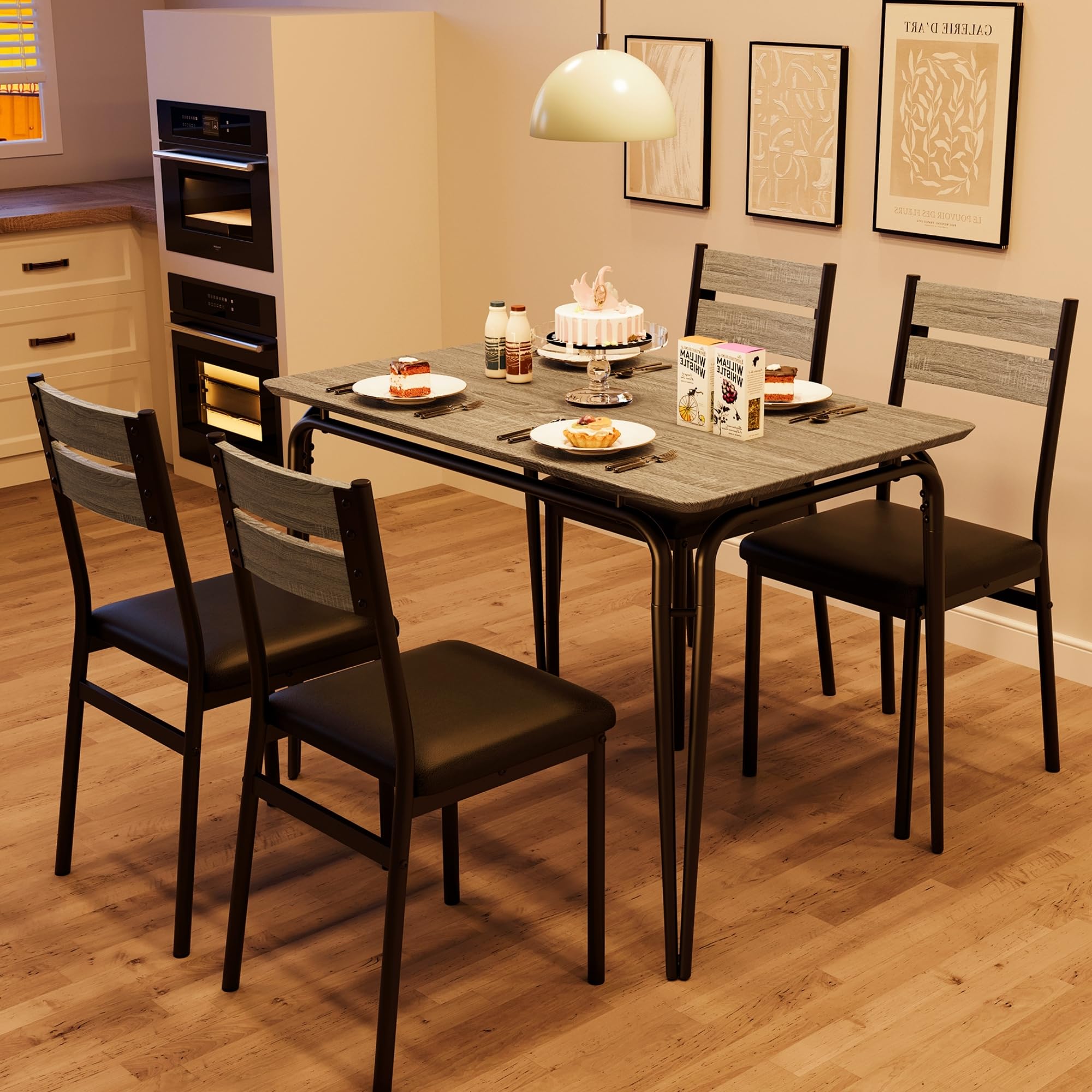 Garvee Dining Table Set for 4–6 MDF Wood Table 550lbs Load Space