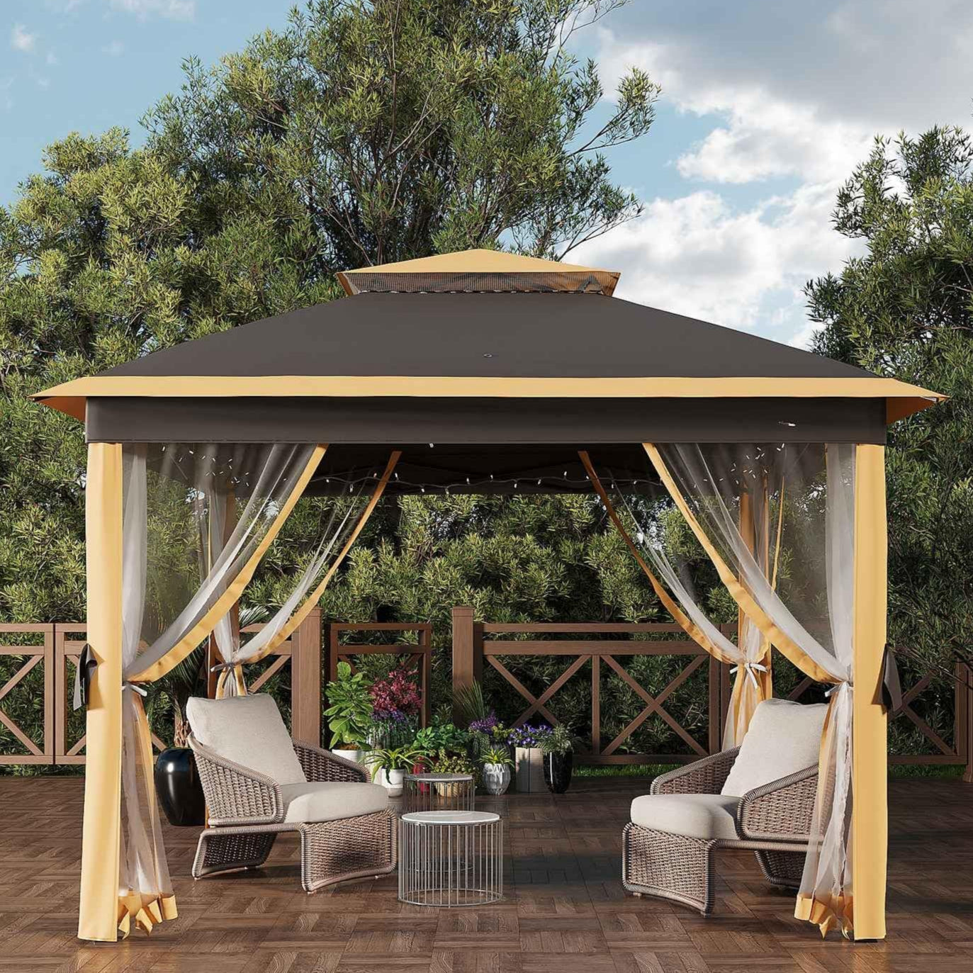 Garvee 11'x11' Pop Up Gazebo Tent with Mosquito Netting, Outdoor Canop - Main Image