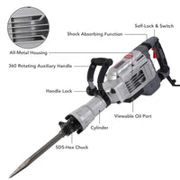 14 Amp SDS Hex Jack Hammer 1-1/8 Inch 2000W Concrete Chipping
