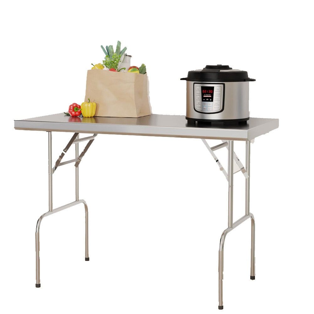 Folding Stainless Steel Prep Table, Commercial Kitchen Use - GARVEE