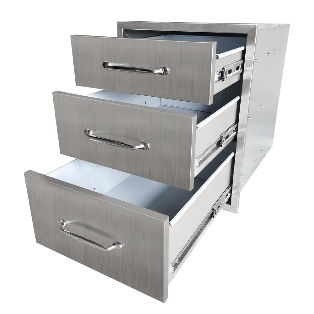 Stainless Steel SingleLayer BBQ Drawers for Outdoor Kitchen