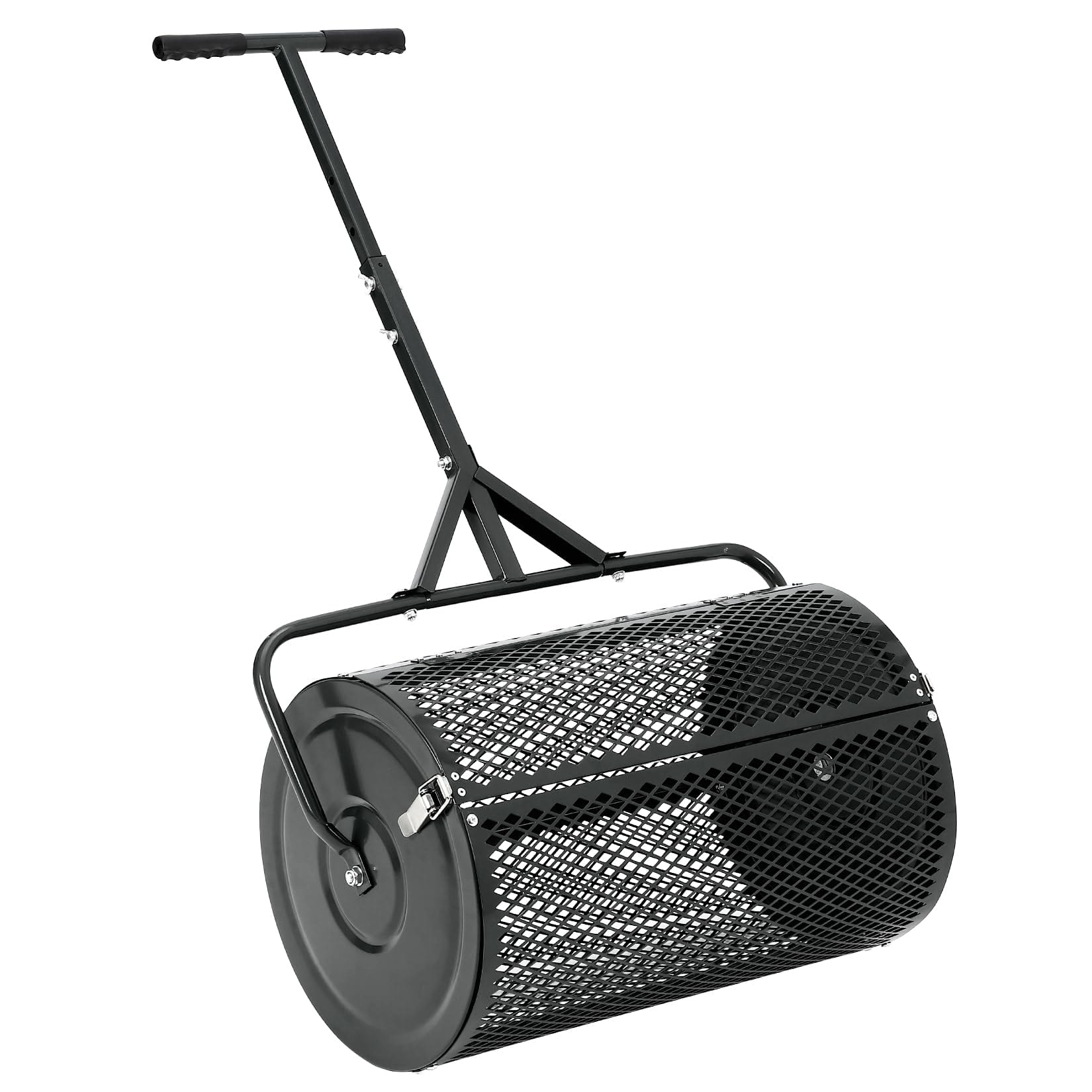 24 Inch Peat Moss Spreader with T Handle & Side Latches