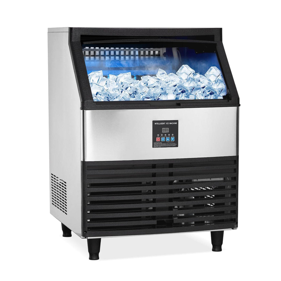 Freestanding Ice Maker 300lbs/24H & 100lbs Storage, Self-Cleaning