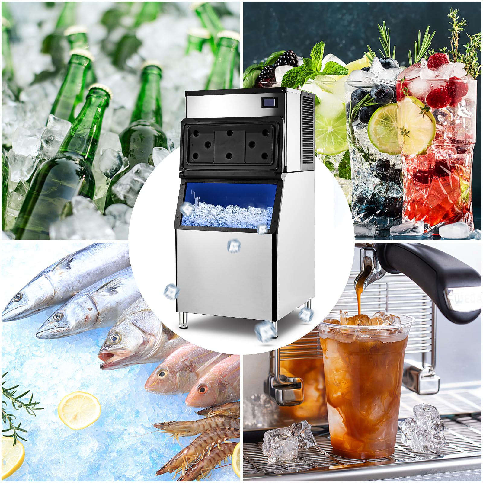 550Lbs/24H Ice Maker - Rapid Production, ETL, For Business
