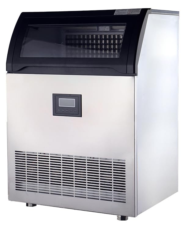 200lbs/24H Commercial Ice Maker, 55LB Storage, Self-Cleaning