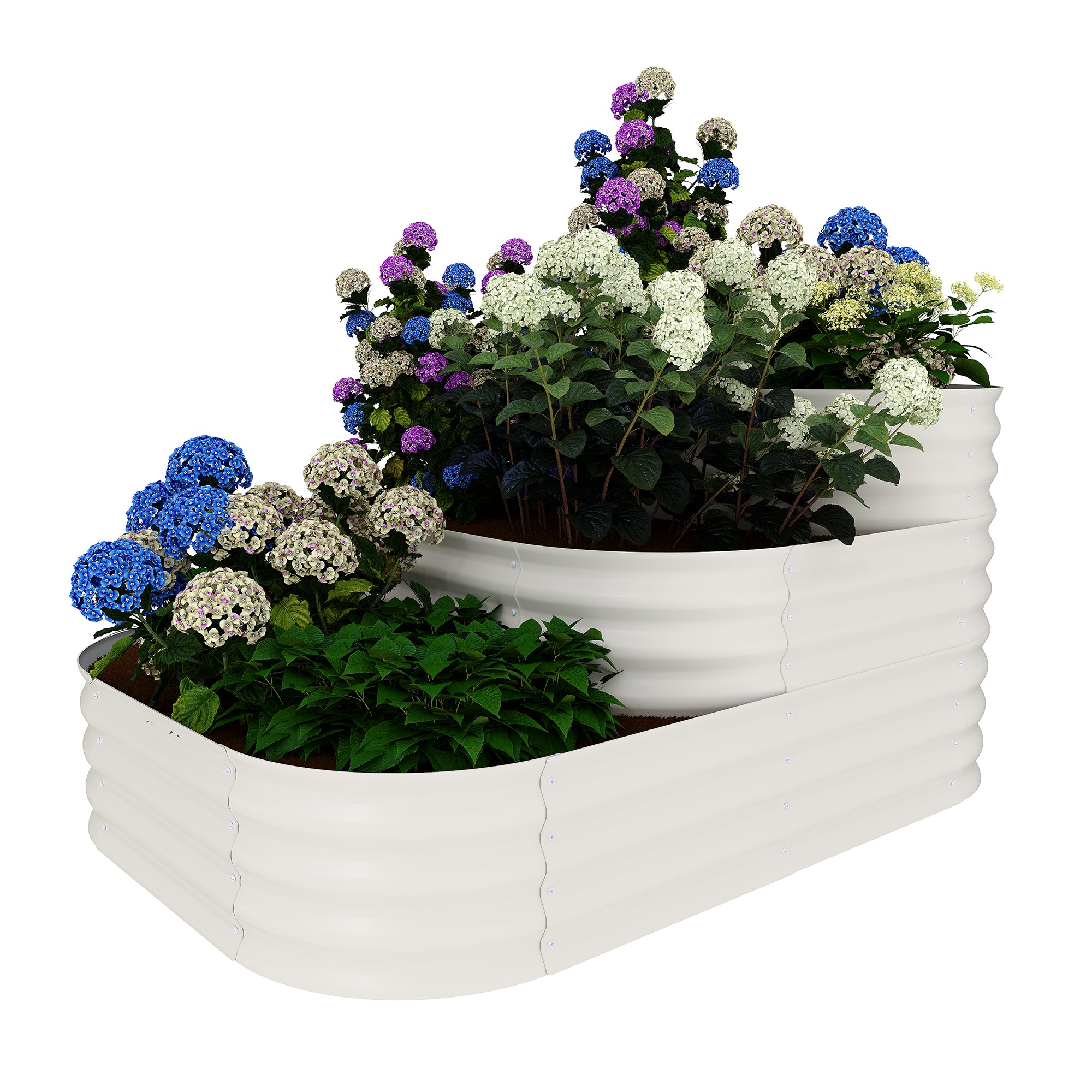Garvee 3-Tier Galvanized Raised Garden Bed Kit - Modular Planter Box w