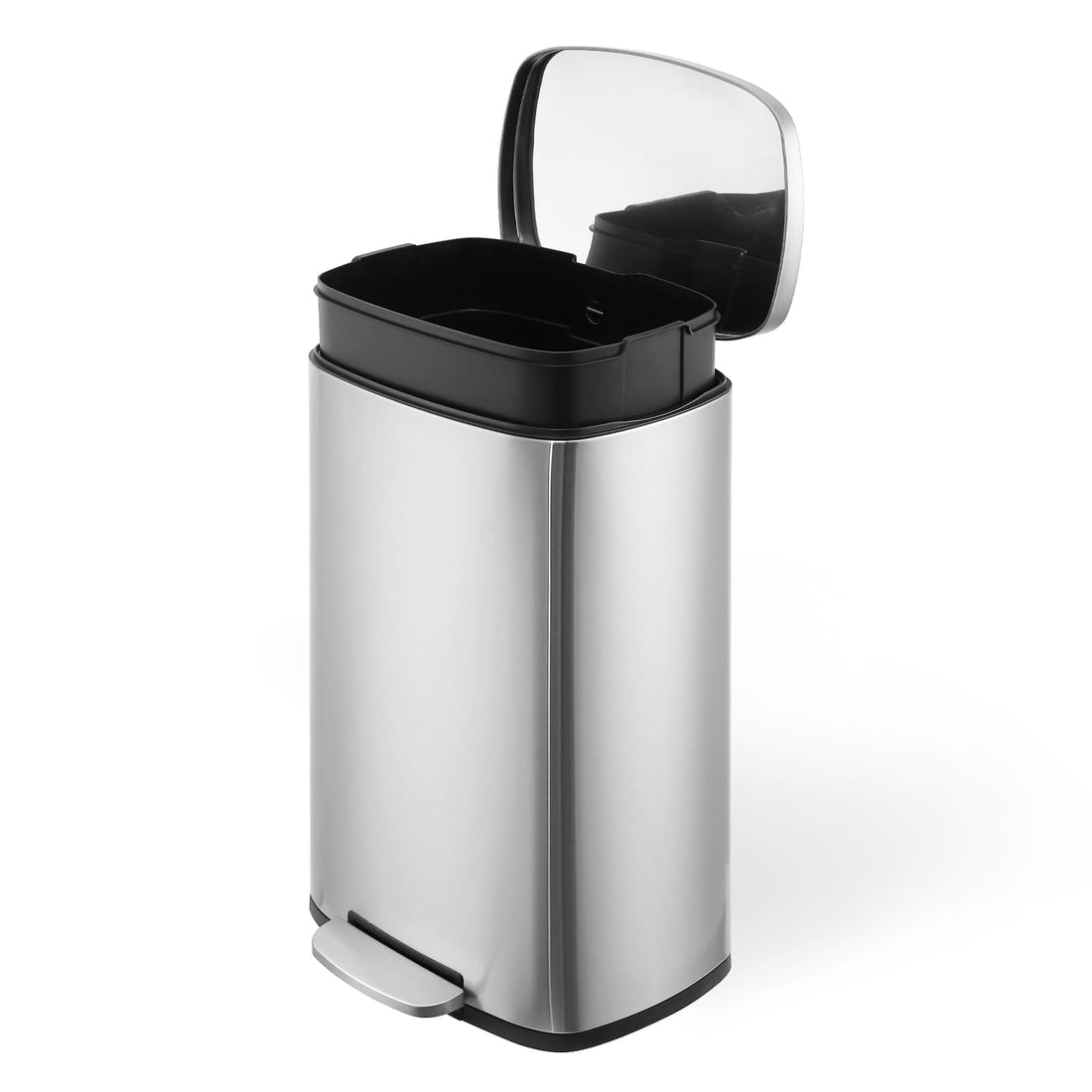 50L Smudge-Resistant Kitchen Trash Can with Foot Pedal