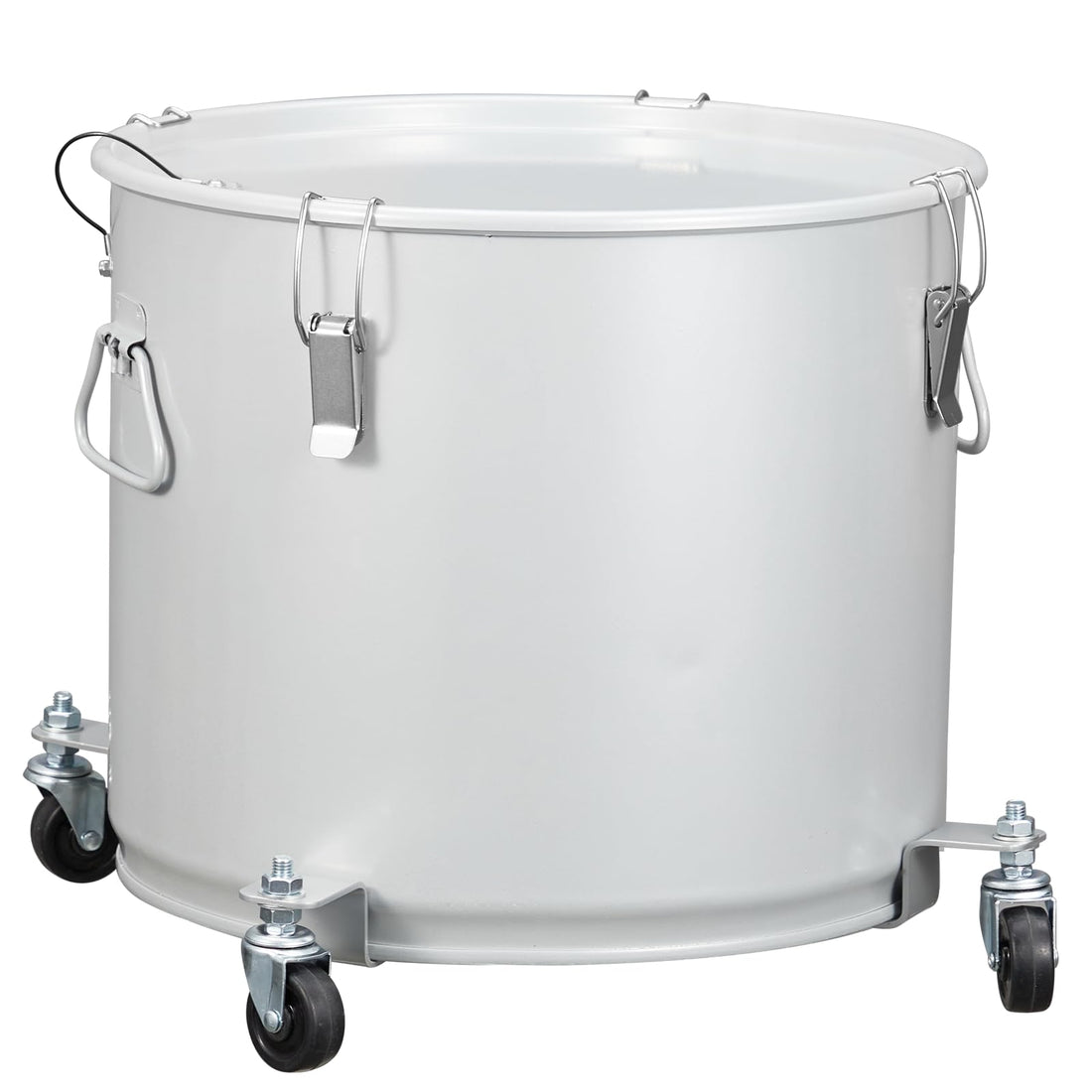 10 Gal Fryer Grease Bucket, Mobile Oil Filter Pot, Silver