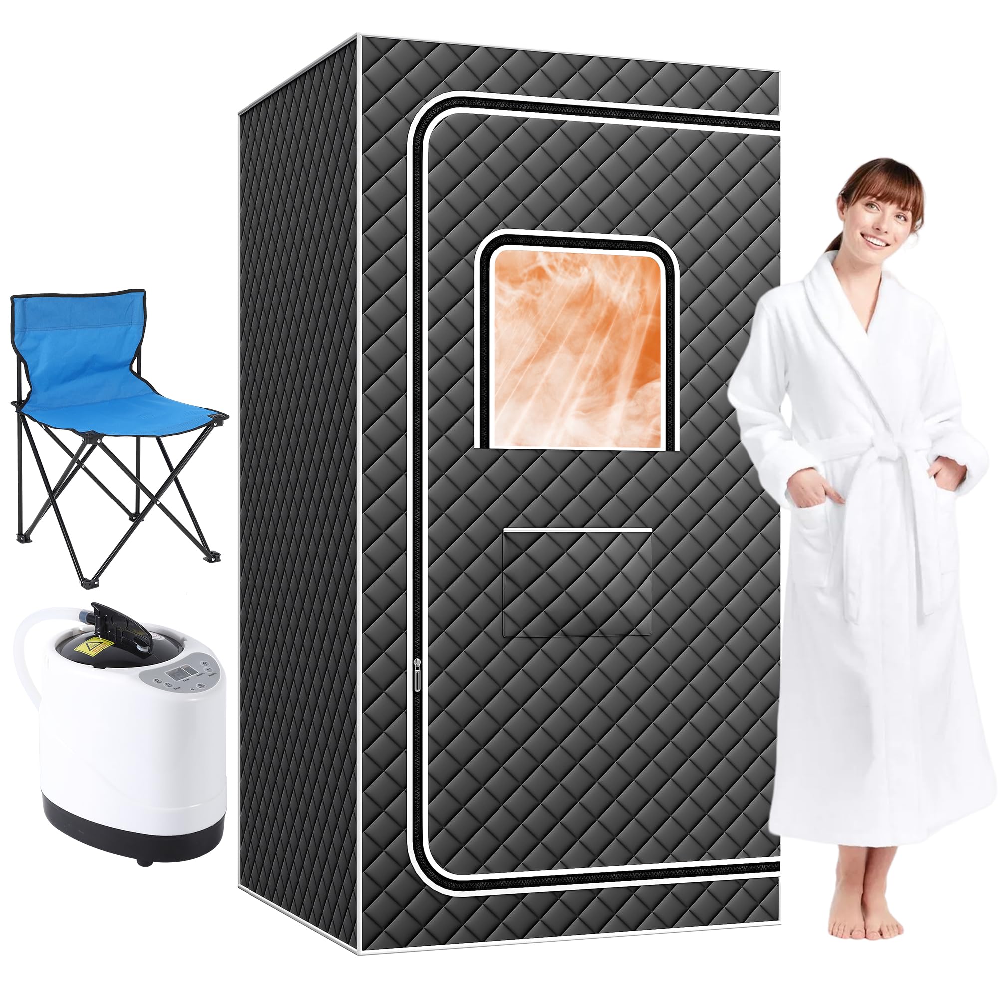 Garvee Portable Sauna Box Home 3L 1200W Steamer 99 Mins Timer 9