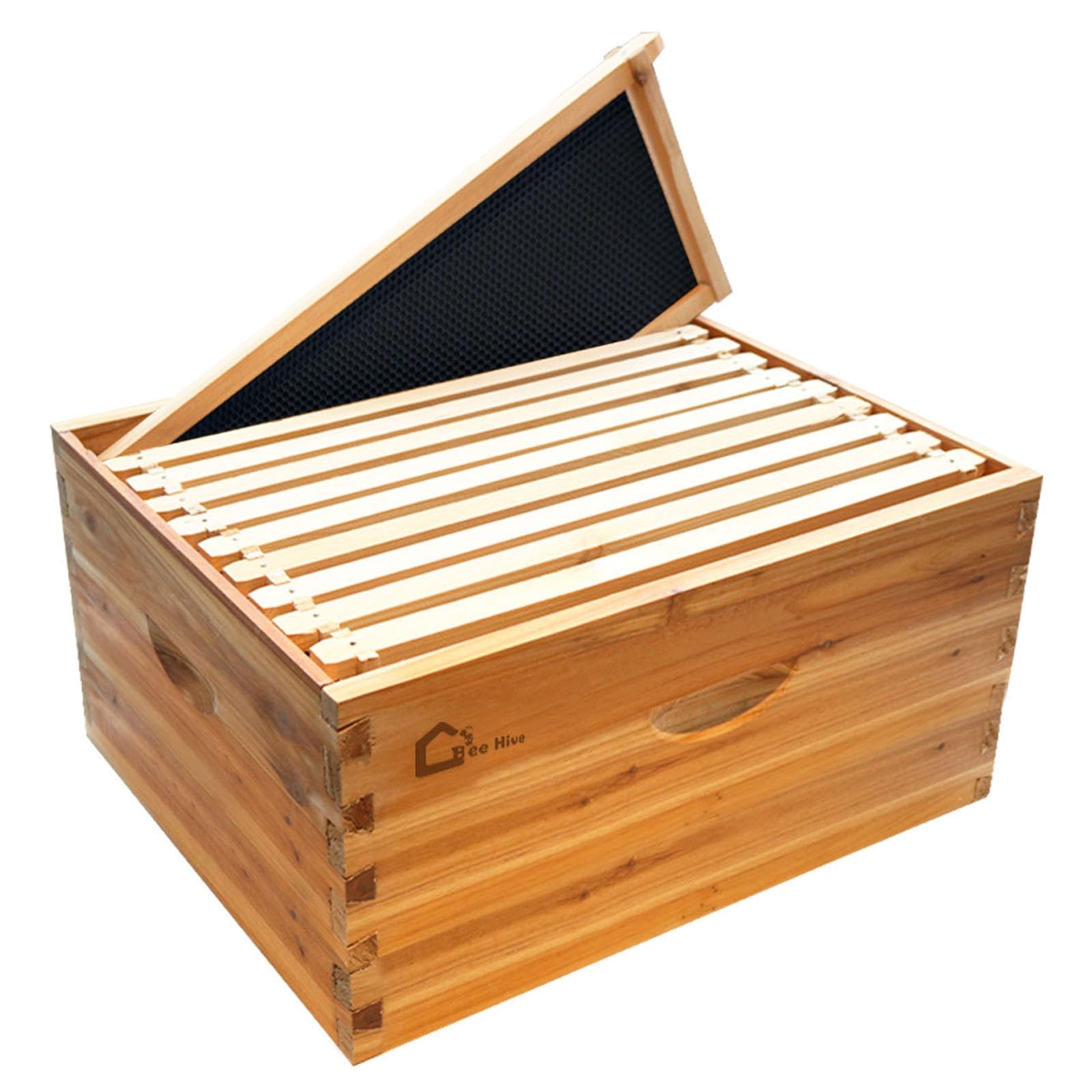 Garvee Deep Brood Bee Hive Kit Langstroth 10-Frame, Warp-Resistant