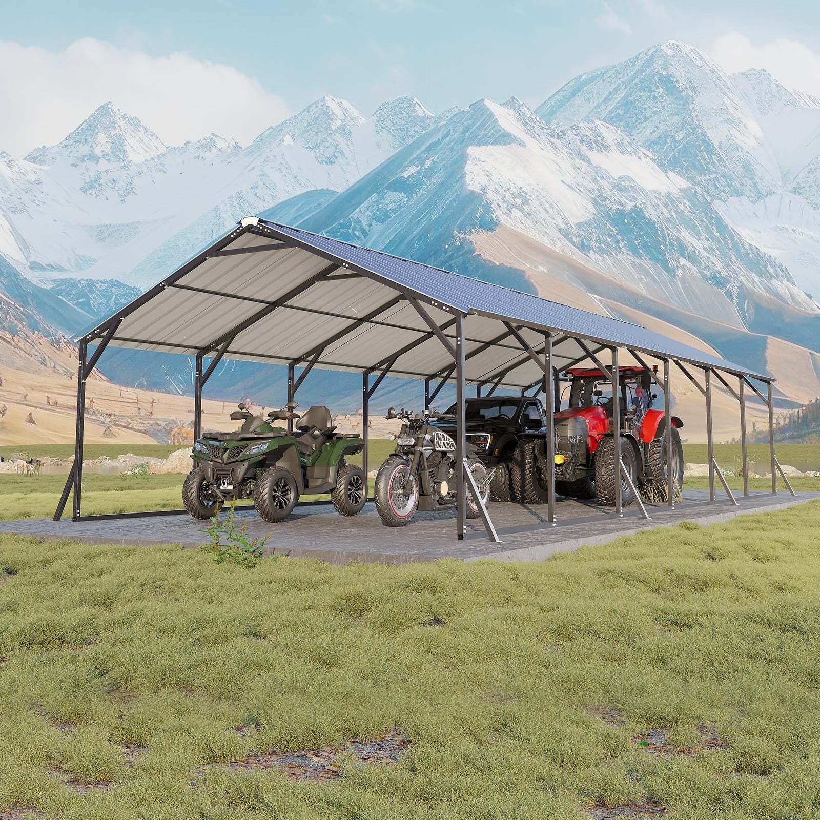 Garvee Heavy Duty Steel Metal Carport 20x30x12 Outdoor Storage
