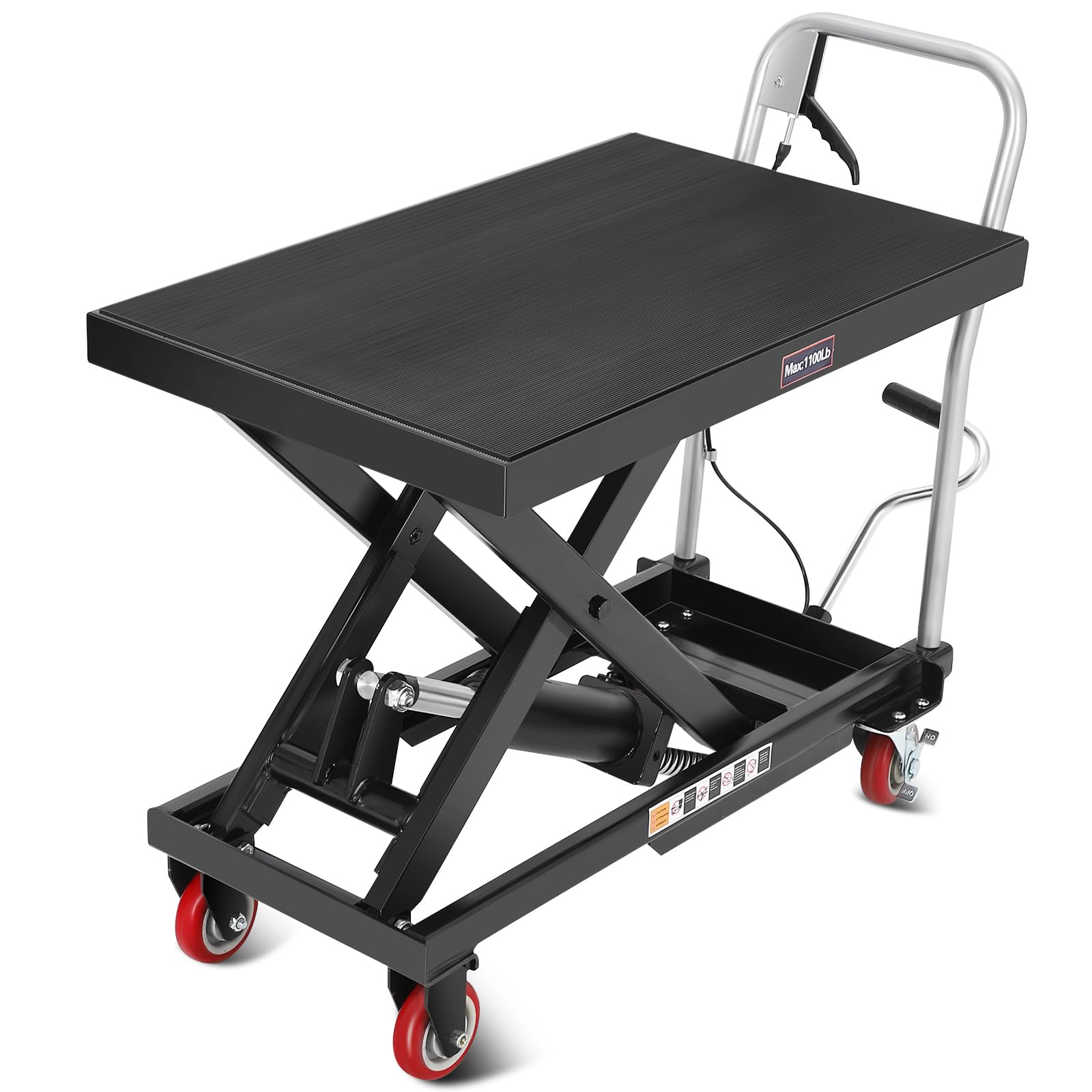 Garvee Hydraulic Lift Table Cart 1100 lbs Capacity Steel 32