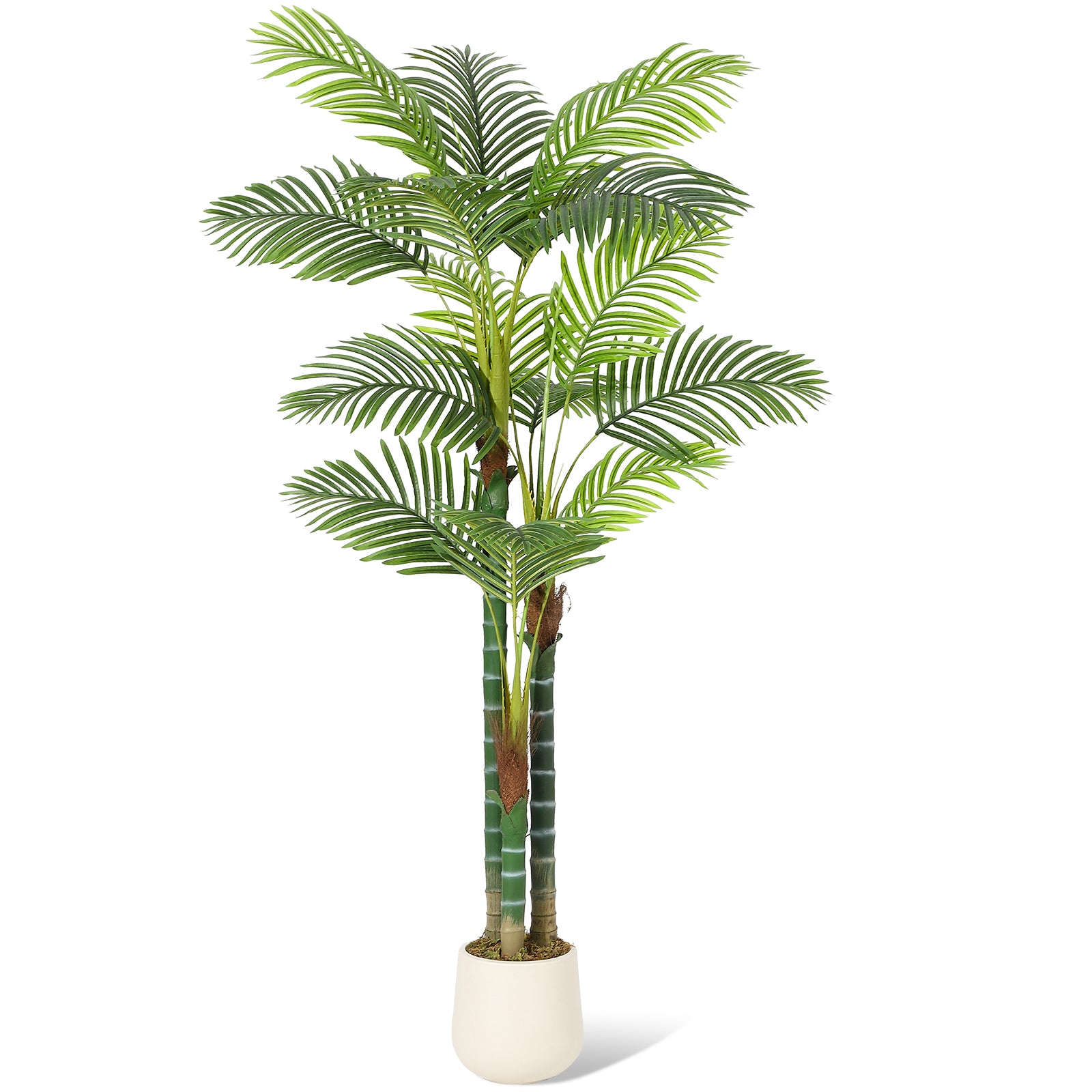 Garvee 6 FT(72 in) Tall Palm Tree Fake Plant Golden Cane Palm Trees Large  Artificial Plants Faux Plants for Living Room Yard Indoor Outdoor Home  Decor 