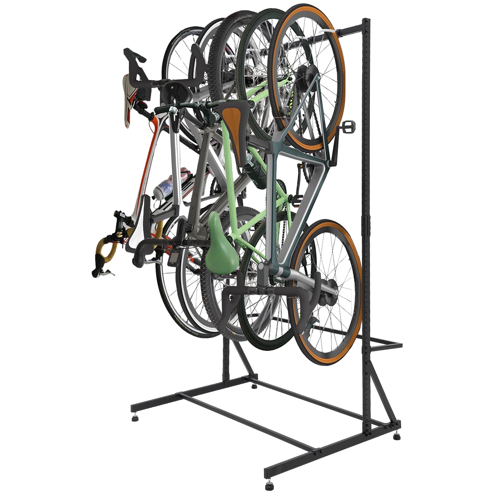 Garvee Heavy Duty Freestanding 5 Bike Storage Rack With Adjustable