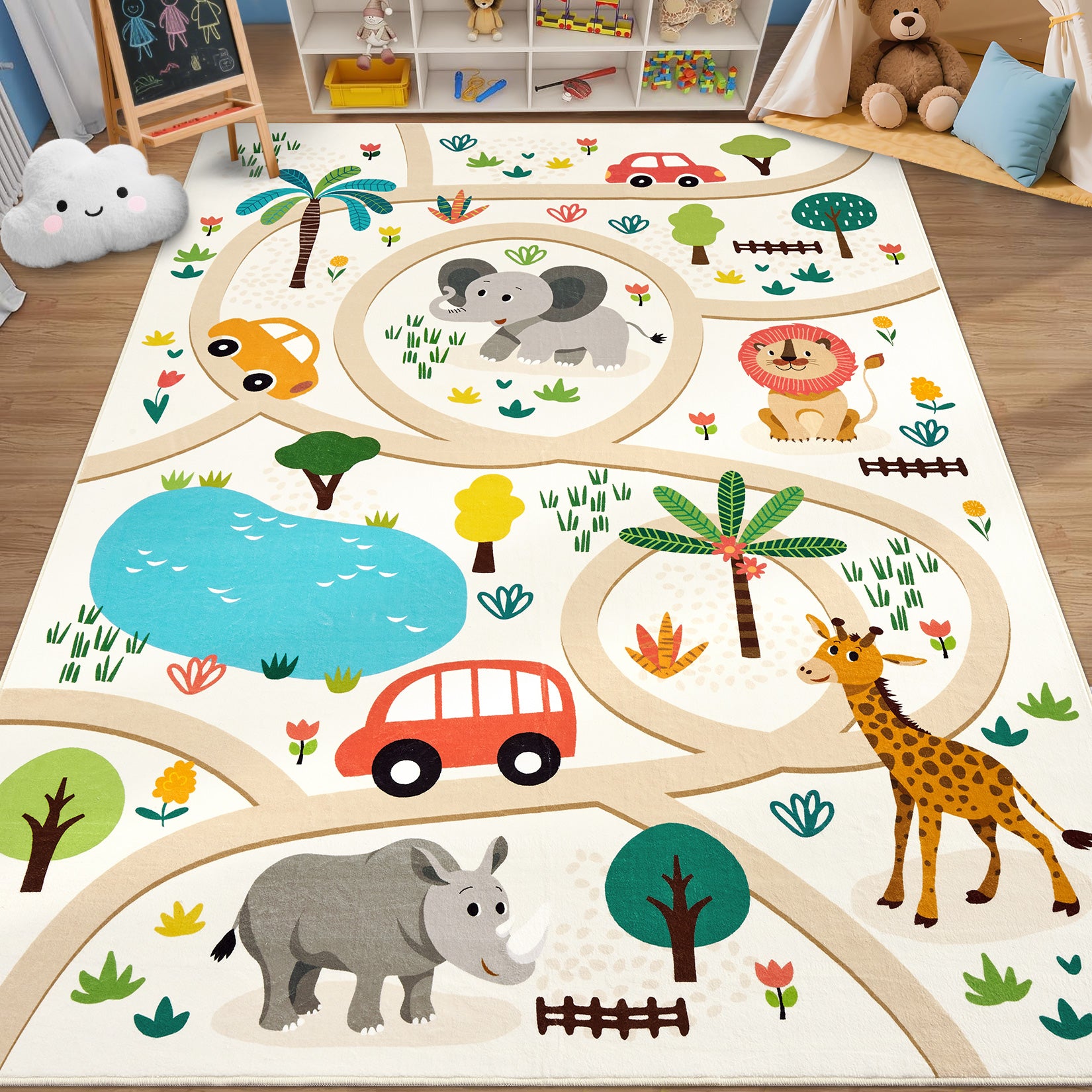 Kids Rugs GarveeHome Kids Play Rugs 4x6 Ultra-Soft Playroom Carpet