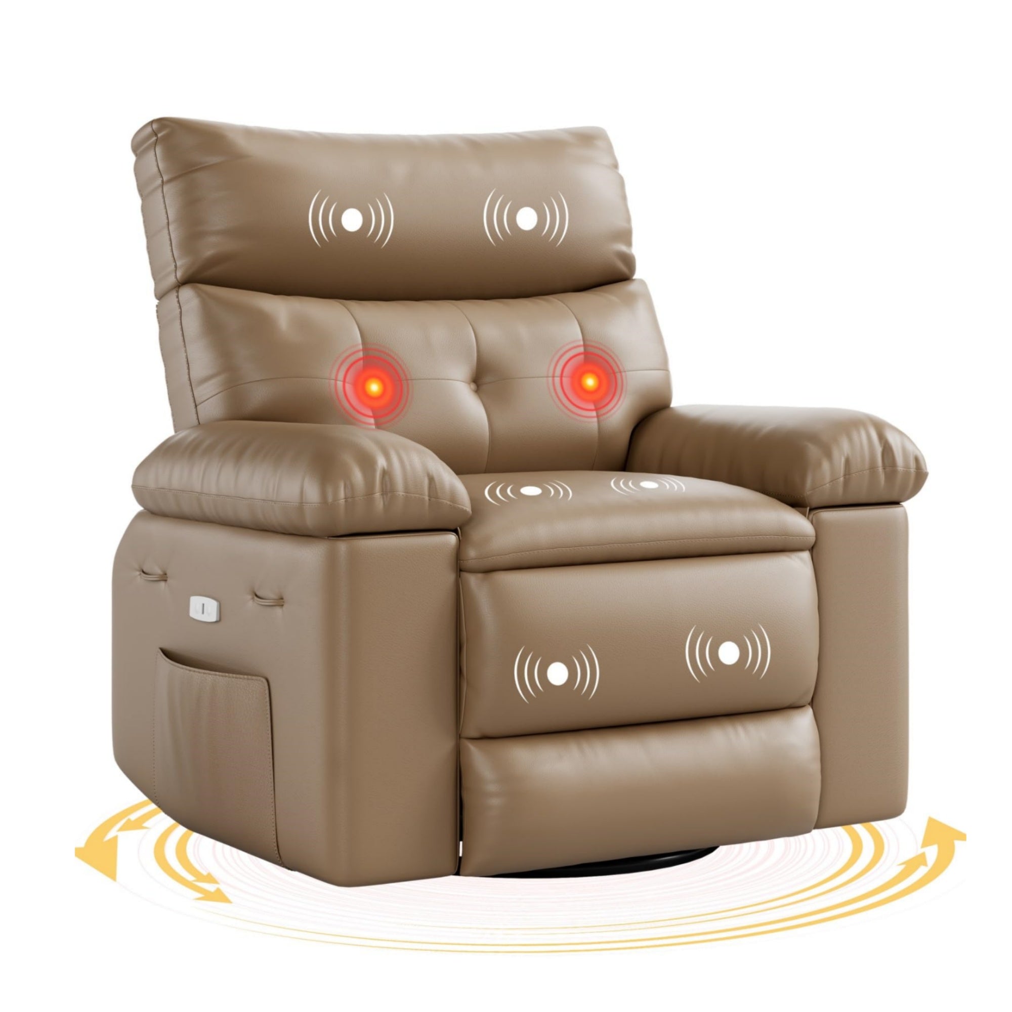 Garvee 27" Oversized Rocker Swivel Recliner Chair with Massage Heating 1.5X Sponge Side Pocket Cup Holder for Adults Garvee 27" Oversized Rocker Swivel Recliner Chair with Massage Heating 1.5X Sponge Side Pocket Cup Holder for Adults
