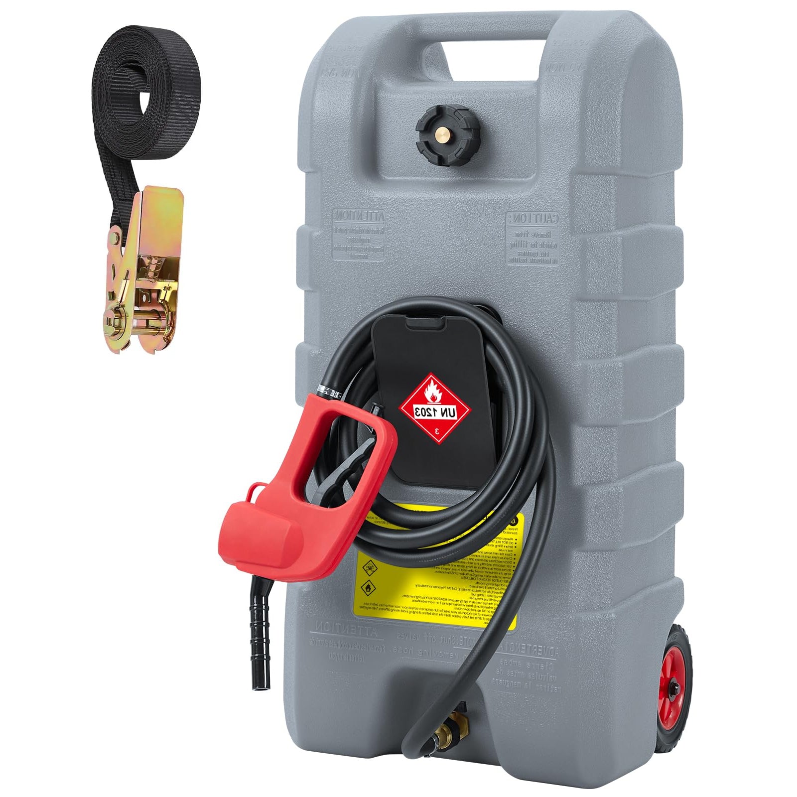 Garvee 15 Gallon Portable Fuel Caddy, 10-ft hose, siphon pump, 7.5 L/m
