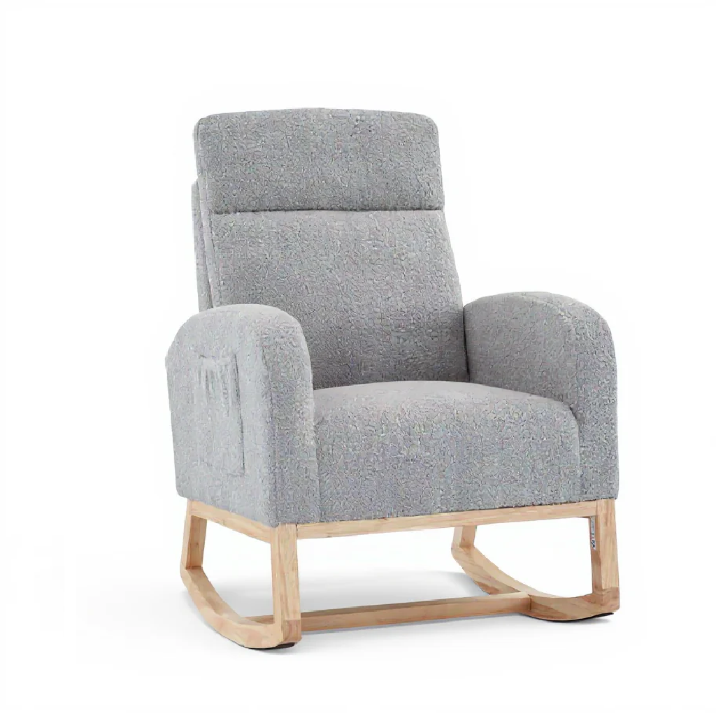 GARVEE Upholstered Glider Chair with Side Pocket for Living Room