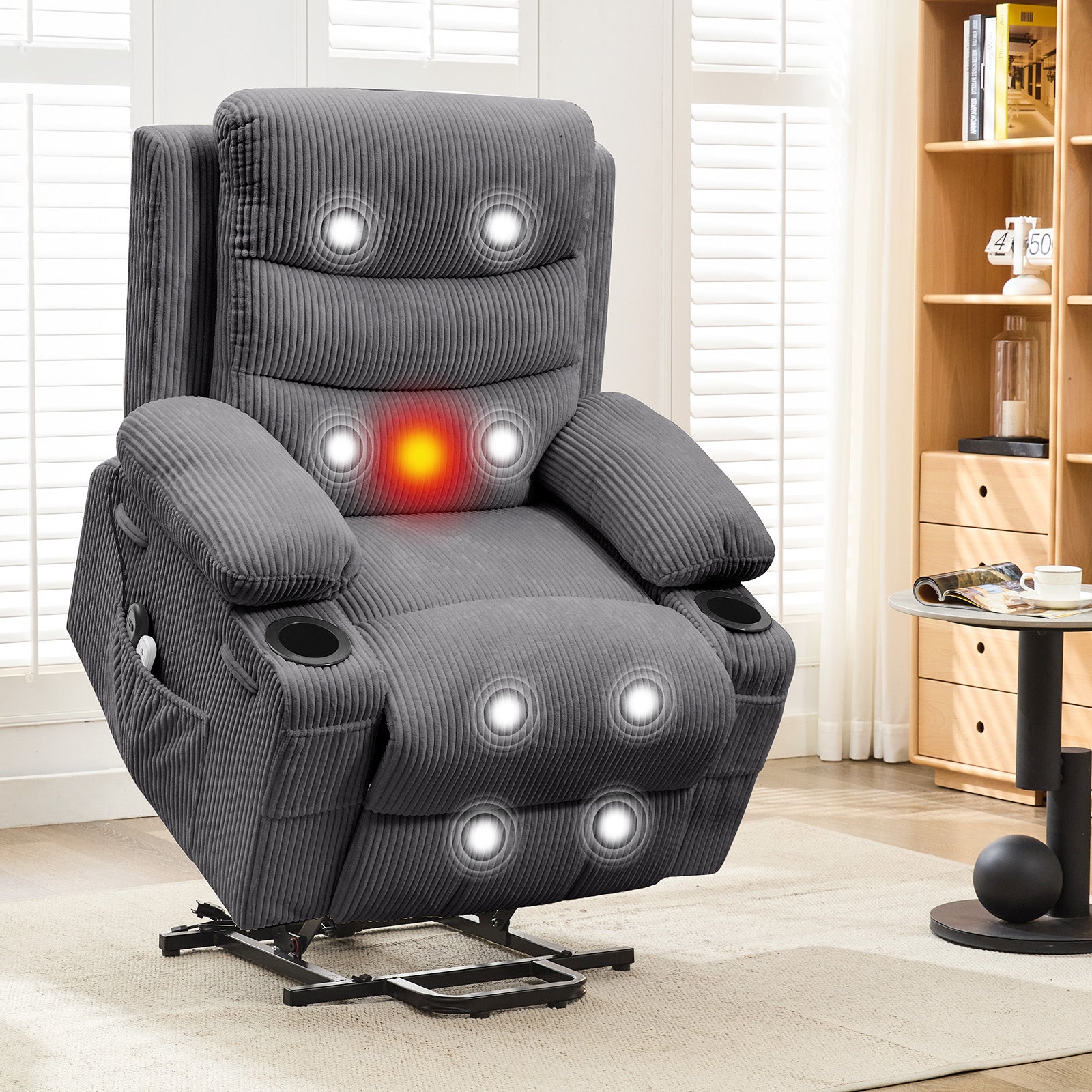 洋楽 MAC VO players IV life grap Garvee Oversized Power Lift Recliner Chair, Corduroy, Electric