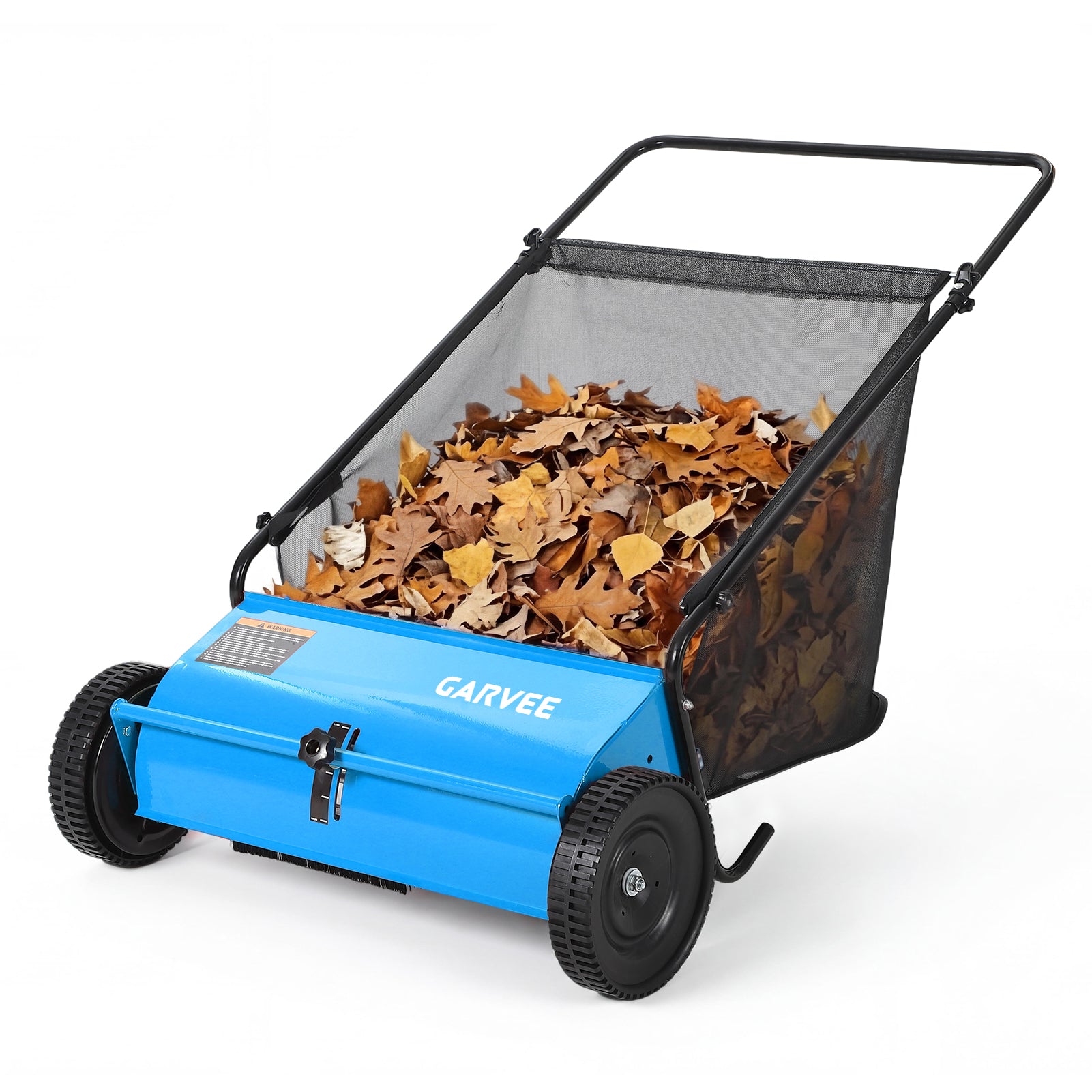 Garvee 26-Inch Push Lawn Sweeper, Walk-Behind Leaf & Grass Collector w