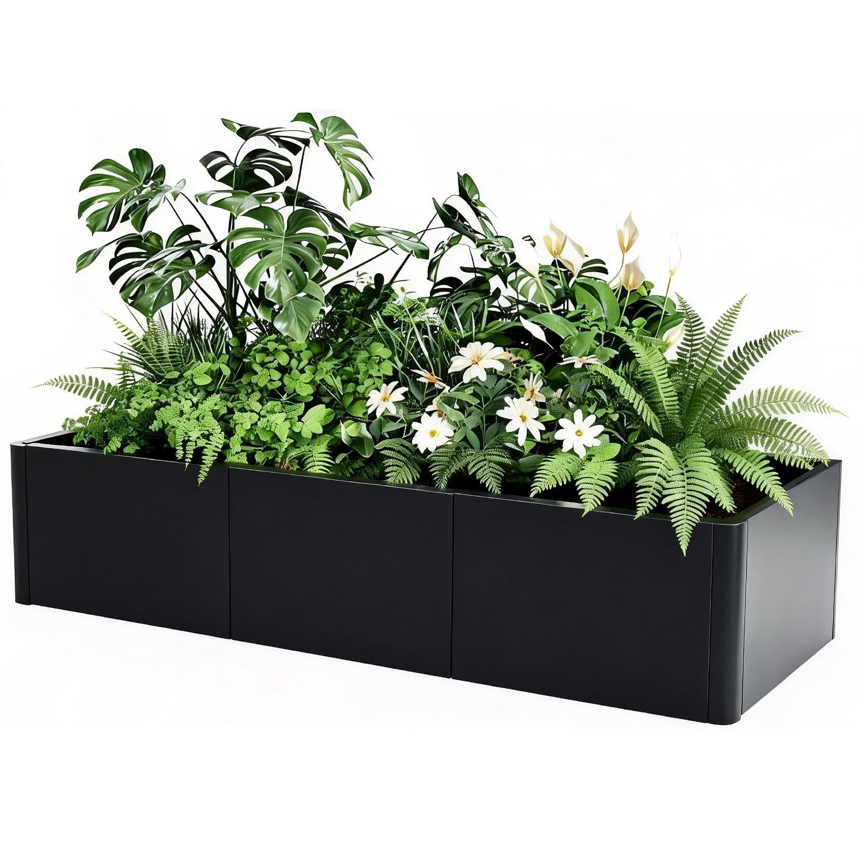 are metal planters good for indoor plants Garvee 53.5" × 20.5" × 11.8" Heavy Duty Rectangular Steel Raised Garden Bed  Planter Box – Weather Resistant, Tool-Complimentary Assembly, Bottomless