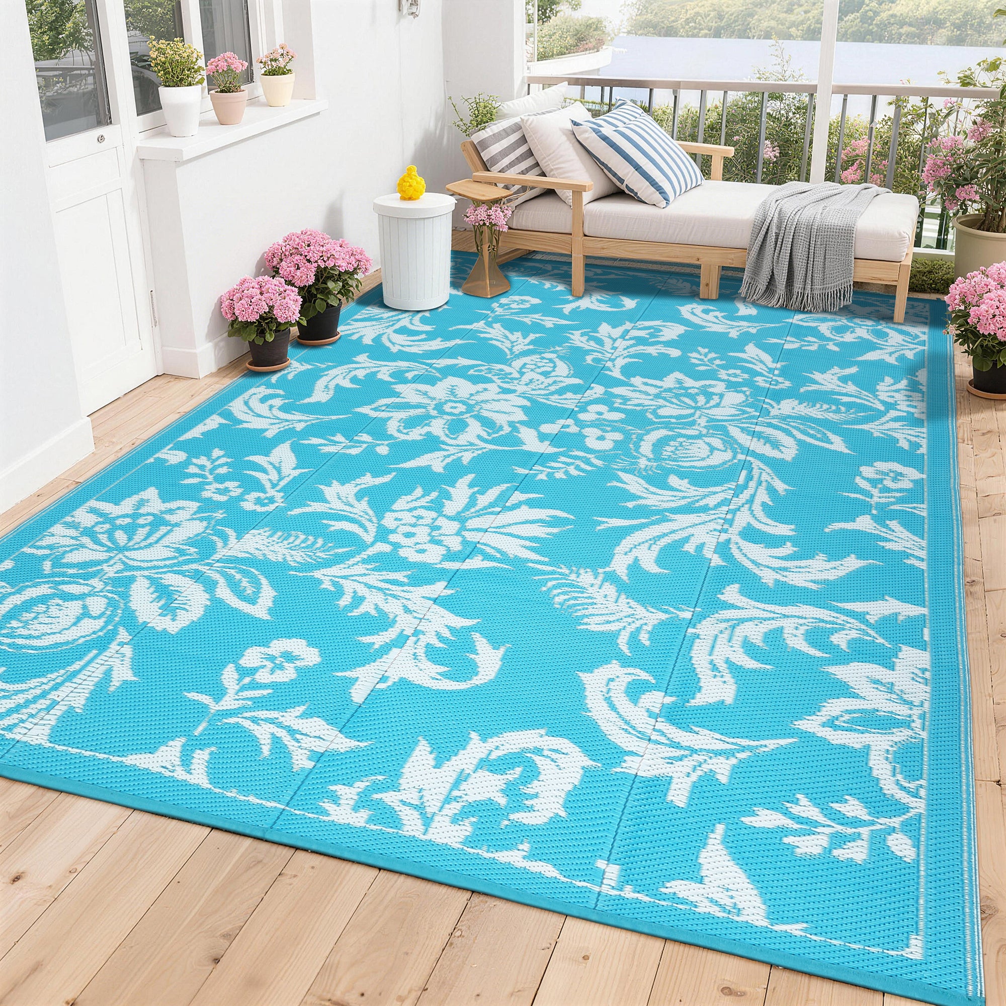 Garvee Waterproof Outdoor Rug 9x12 Foldable Reversible Plastic Garvee Waterproof Outdoor Rug 9x12 Foldable Reversible Plastic