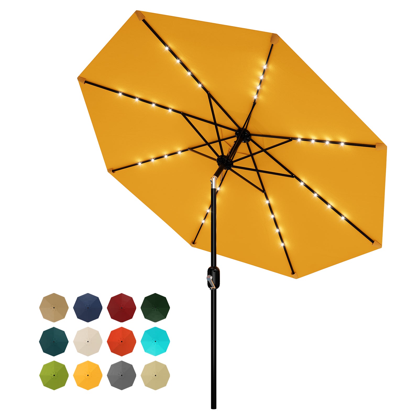 9ft solar light patio umbrella LED Lighted Solar Depot It is very durable and is also resistant to fading JOYESERY 9 ft. Solar LED